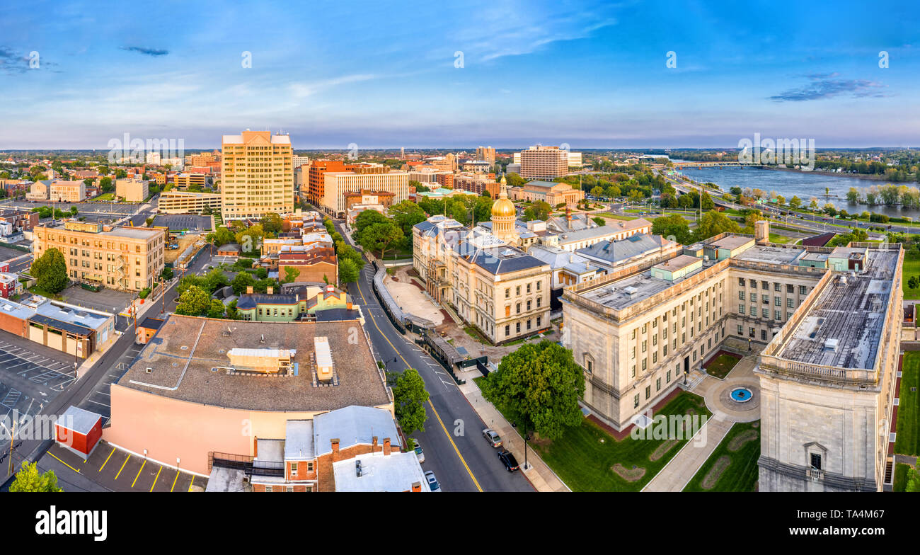 Panoramica aerea di Trenton New Jersey skyline Foto Stock