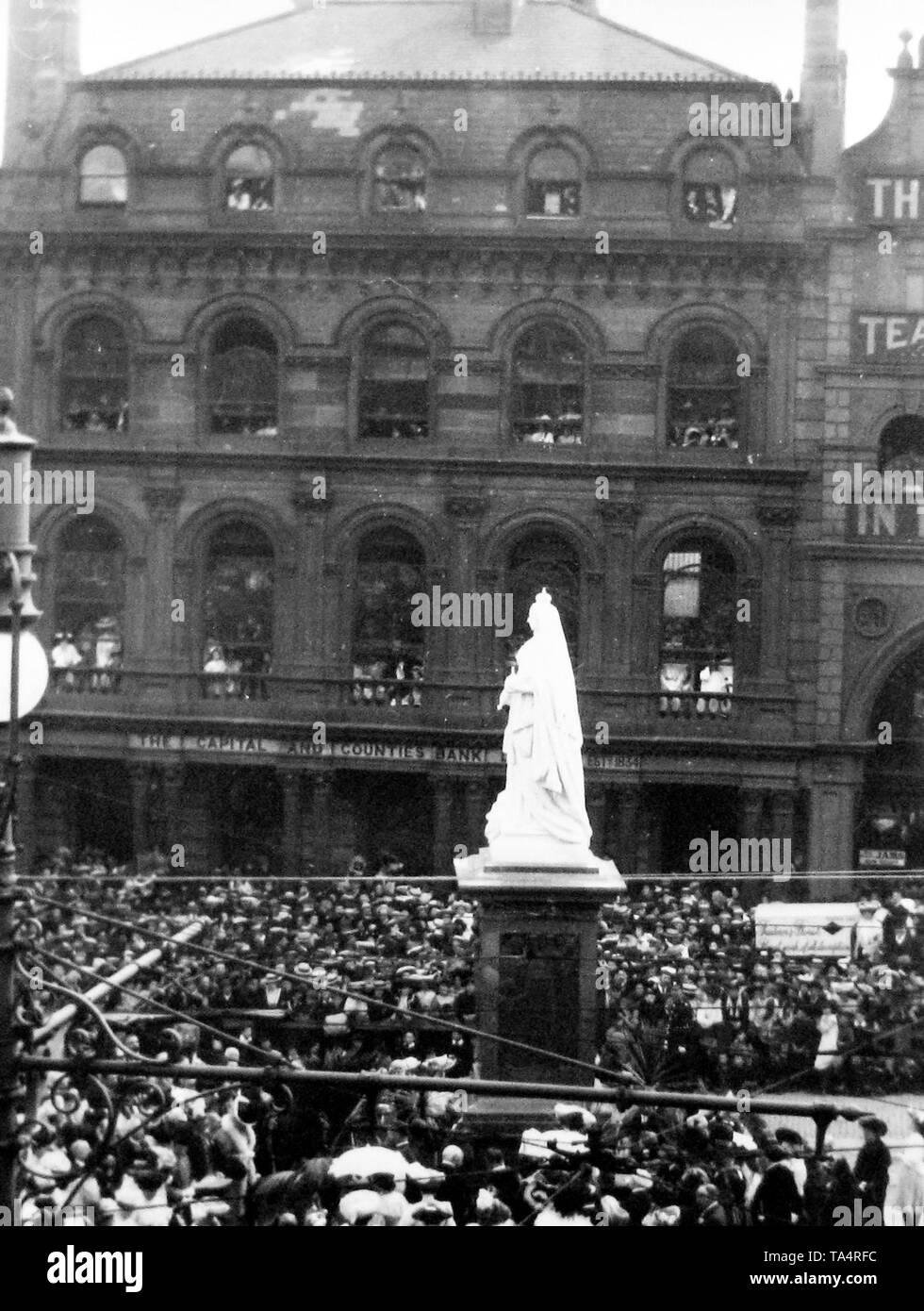 Inaugurazione della regina Victoria statua in 1904 in Nottingham Foto Stock