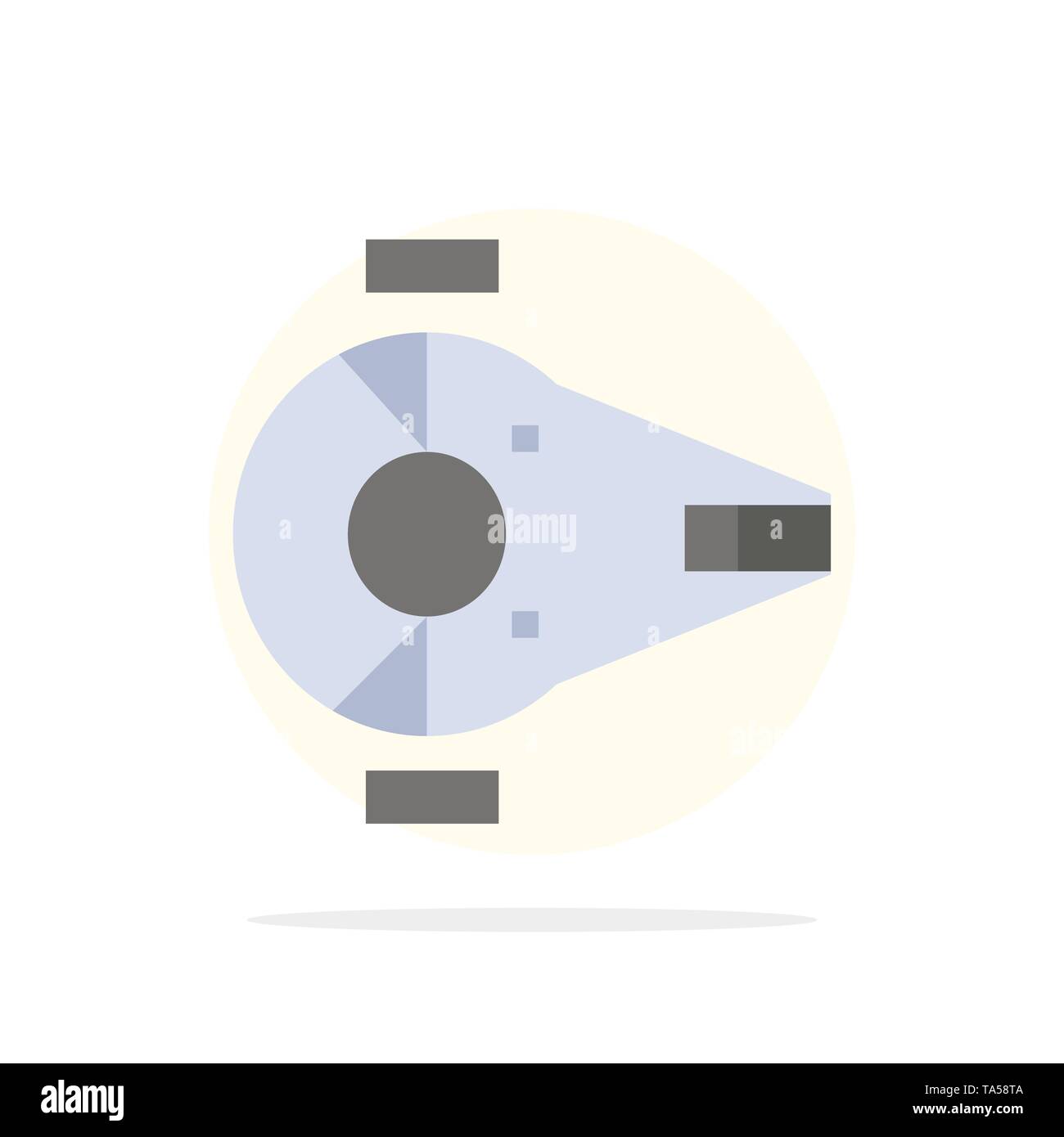 Cruiser, Fighter, Interceptor, navi, veicoli spaziali Abstract cerchio piatto di sfondo icona del colore Illustrazione Vettoriale