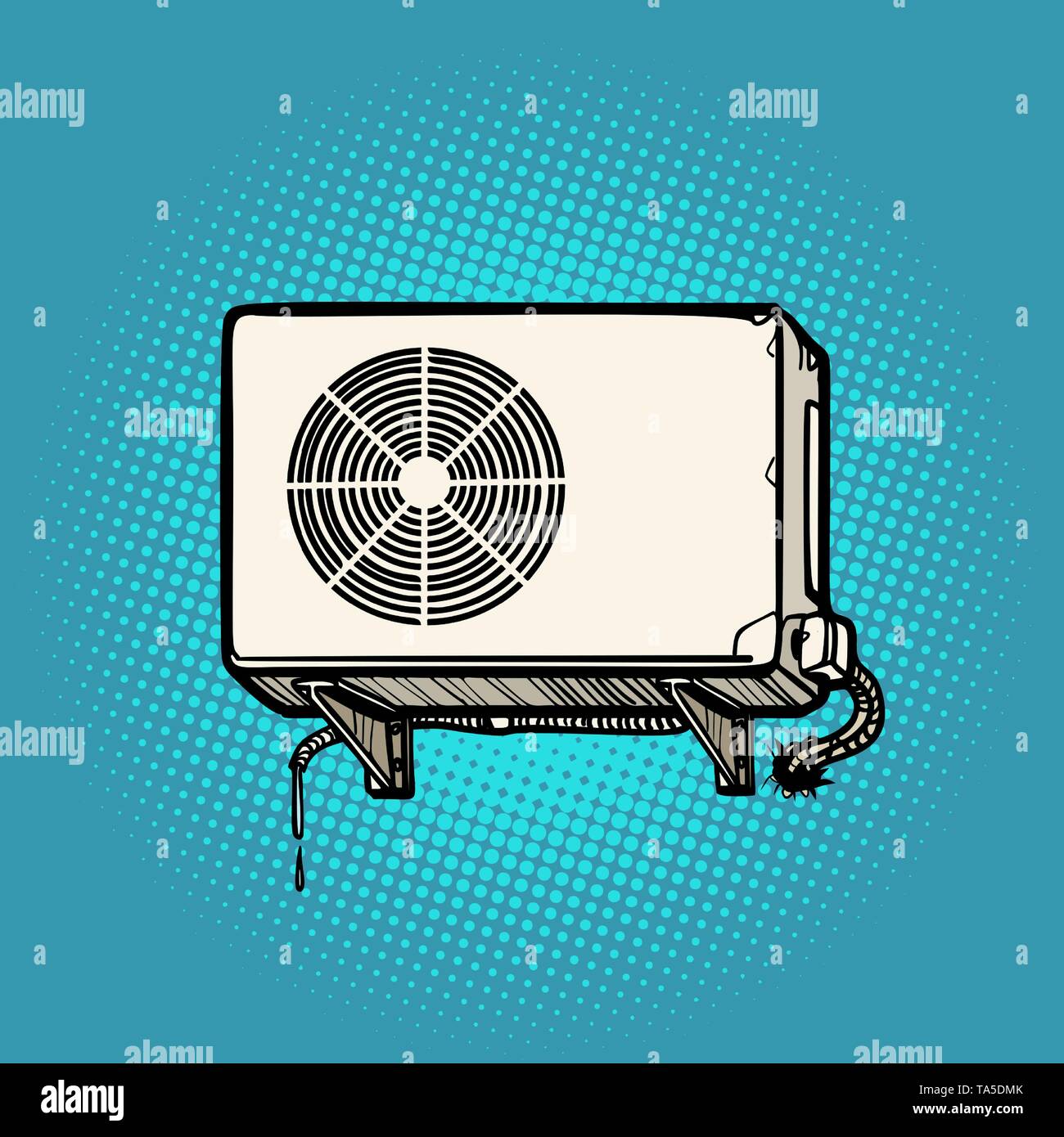 Aria condizionata sulla parete esterna Illustrazione Vettoriale