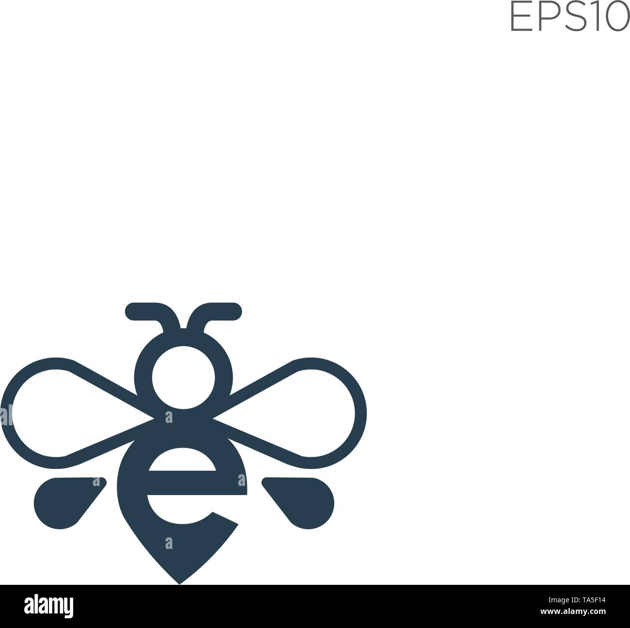 Prima e bee icona logo illustrazione vettoriale elemento isolato - vettore Illustrazione Vettoriale