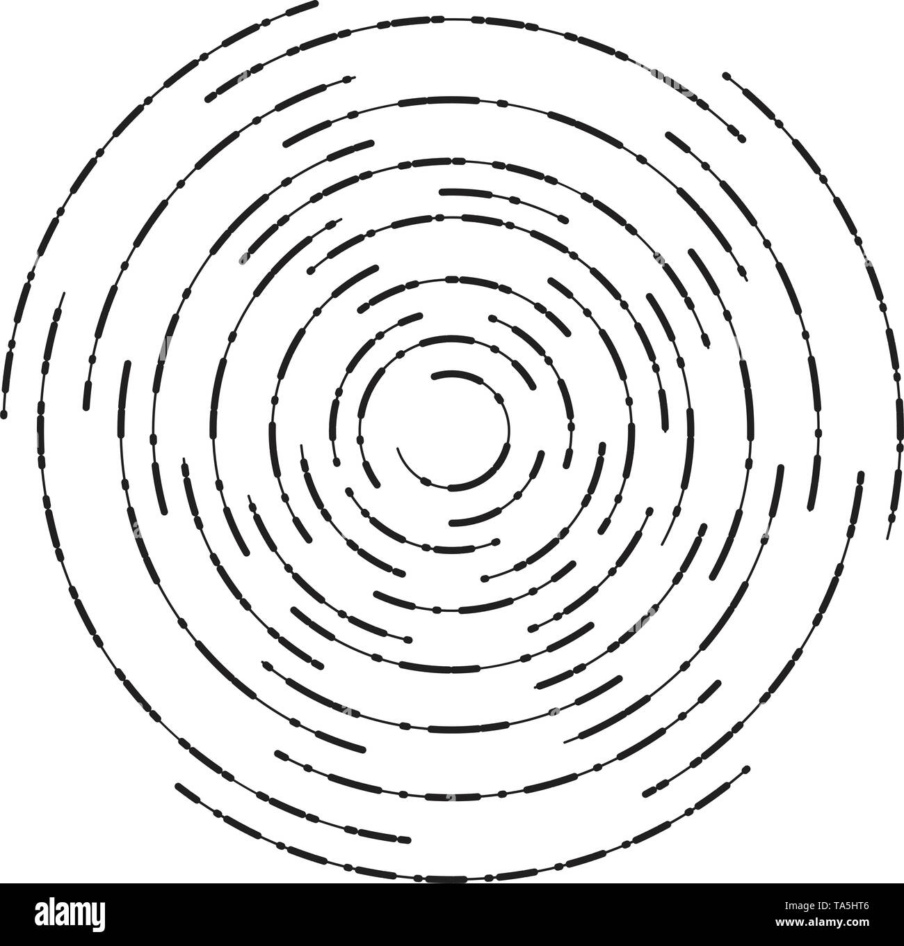 Vettore sfondo astratto di ripple concentrici cerchi. linee circolari motivo grafico linea increspature come concetto di moto Illustrazione Vettoriale