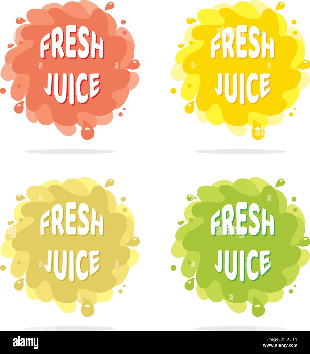 Vettore succo colorato splash sfondi isolato. Adatto per orange, pomodori, uva, calce, kiwi, carota e altri tipi di frutta e verdura Succo w logo Illustrazione Vettoriale