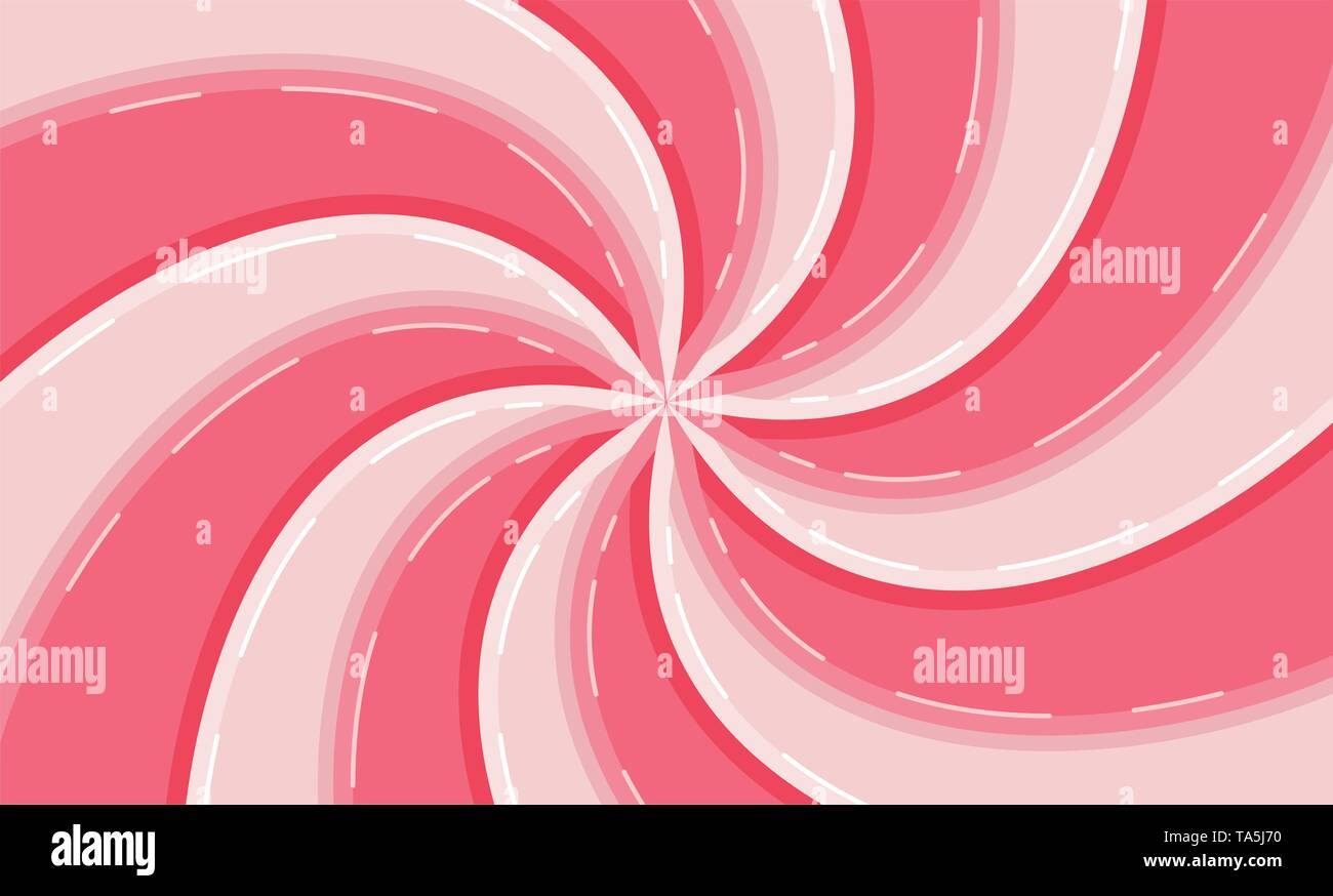 Farfalla di turbolenza del vettore candy background. dolce lecca-lecca o crema di illustrazione a spirale. configurazione astratta con strisce rosa. di zucchero o di fragola sfondo candy Illustrazione Vettoriale