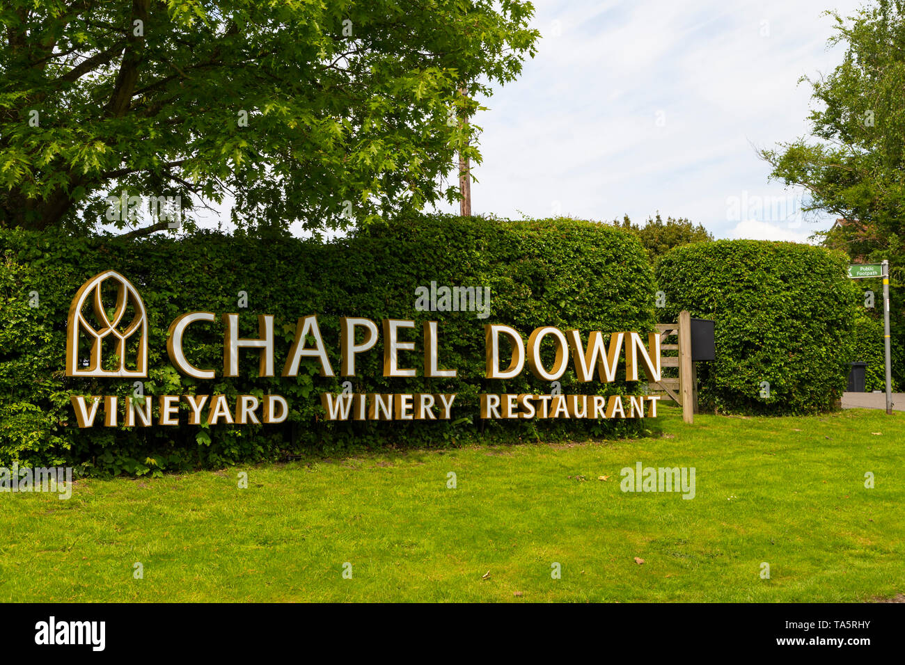 Cappella giù vigneto cantina ristorante, piccola hythe rd, tenterden, kent, Regno Unito Foto Stock