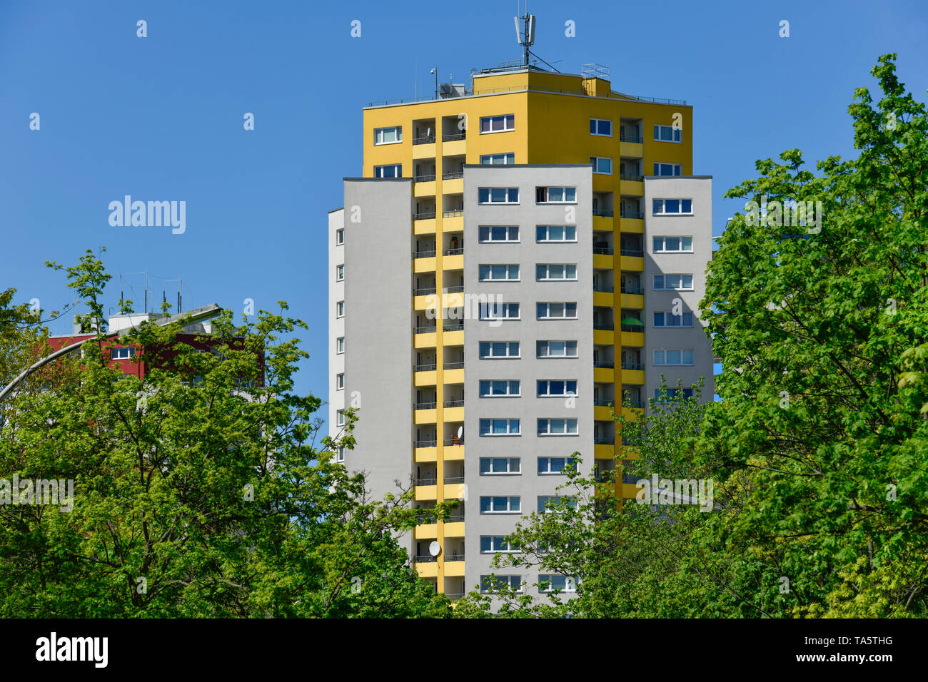 Elevato aumento, frutta avenue, frutta avenue insediamento, Staaken, Spandau, Berlino, Germania, Hochhaus, Obstallee, Obstallee-Siedlung, Deutschland Foto Stock