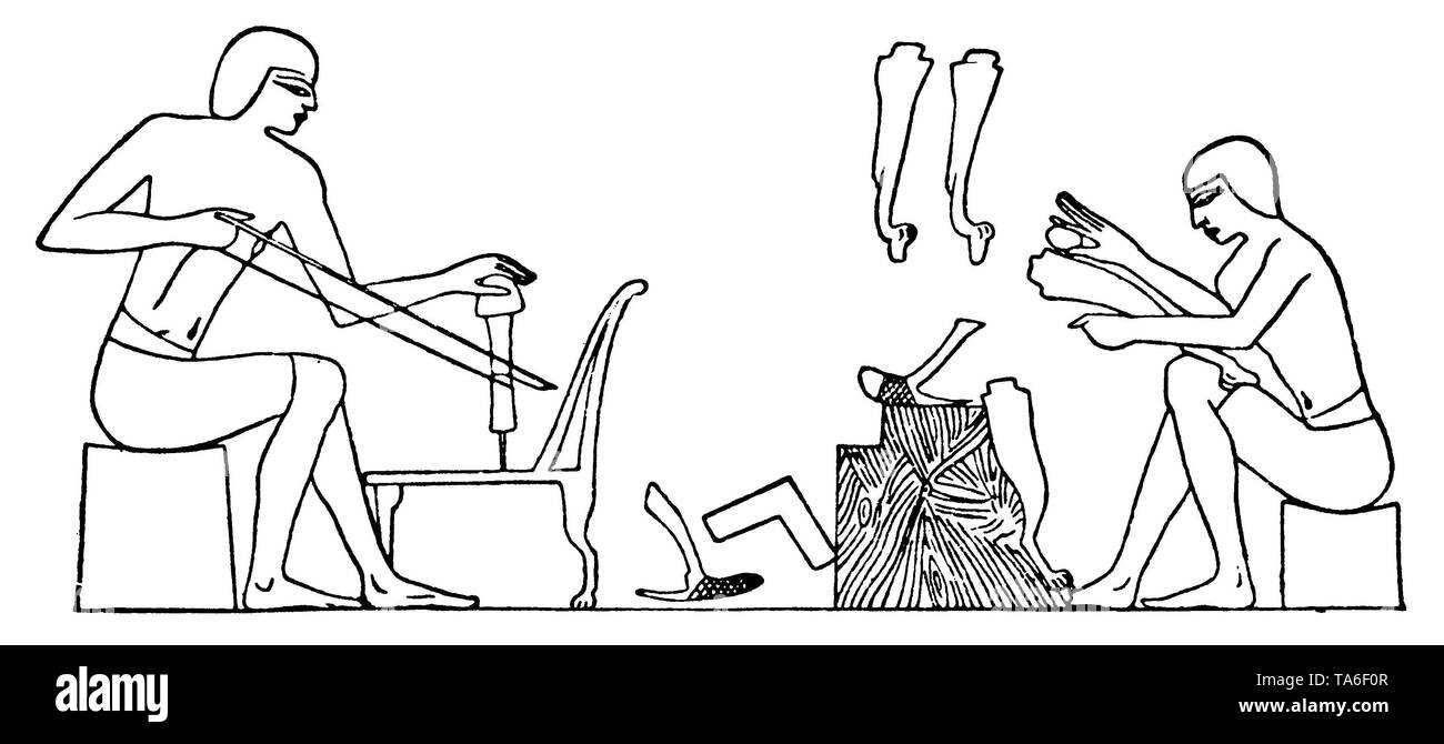 Chairmaker nell antico Egitto, , (economia libro, 1915) Foto Stock