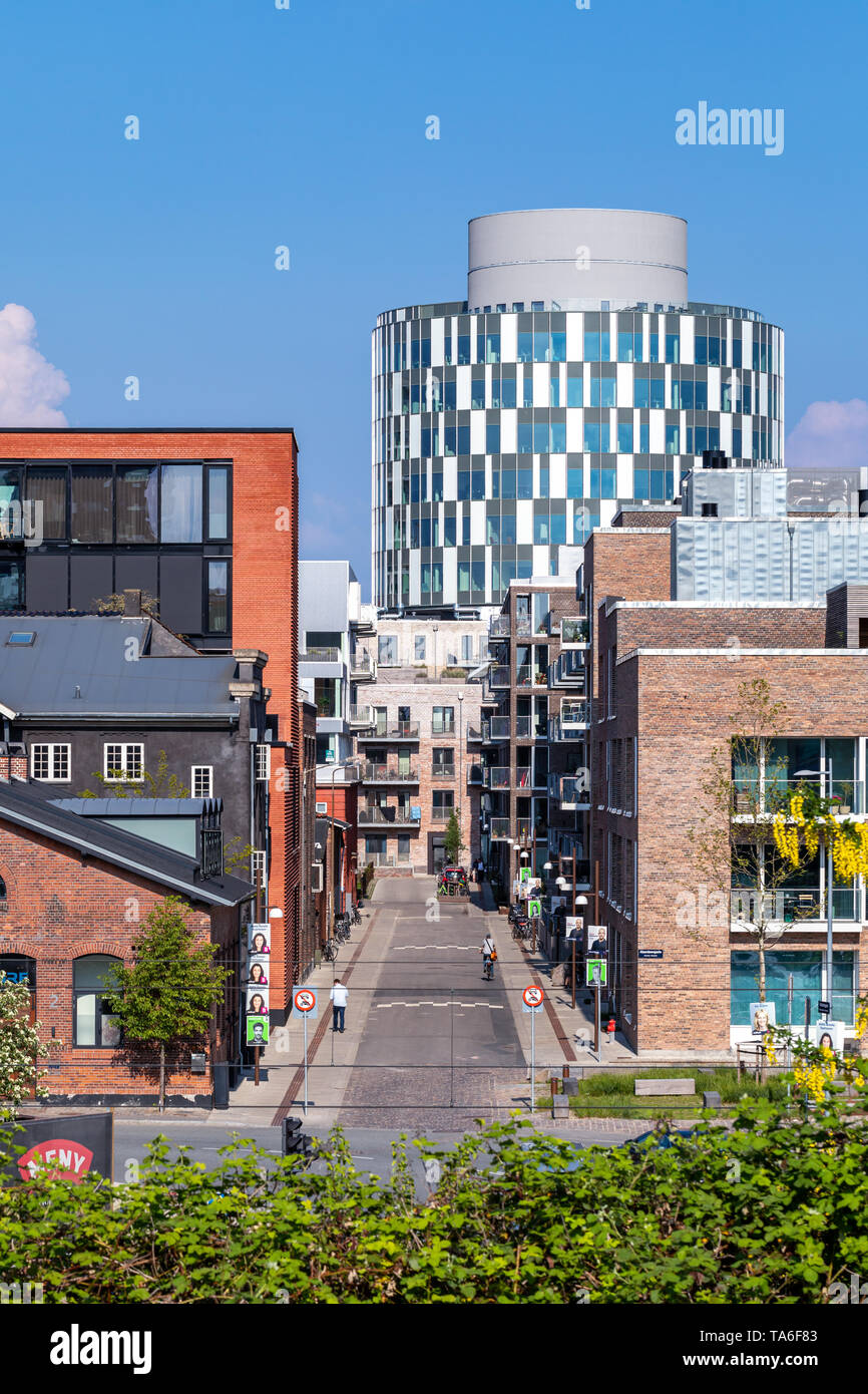 Århusgadekvarteret, recentemente sviluppato lo spazio urbano in Nordhavn, Copenhagen, Danimarca Foto Stock