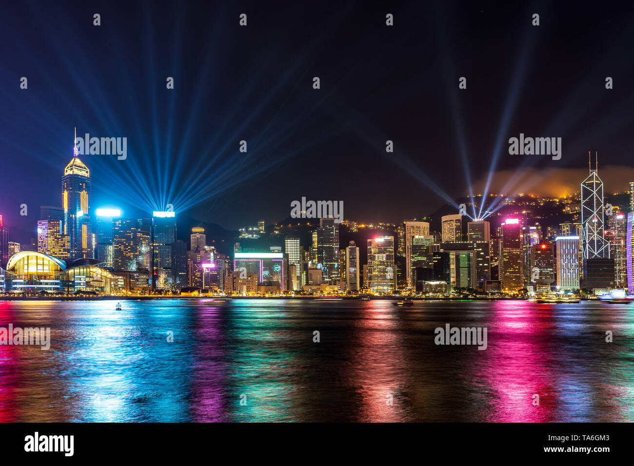Una Sinfonia di Luci mostrano in Hong Kong Foto Stock