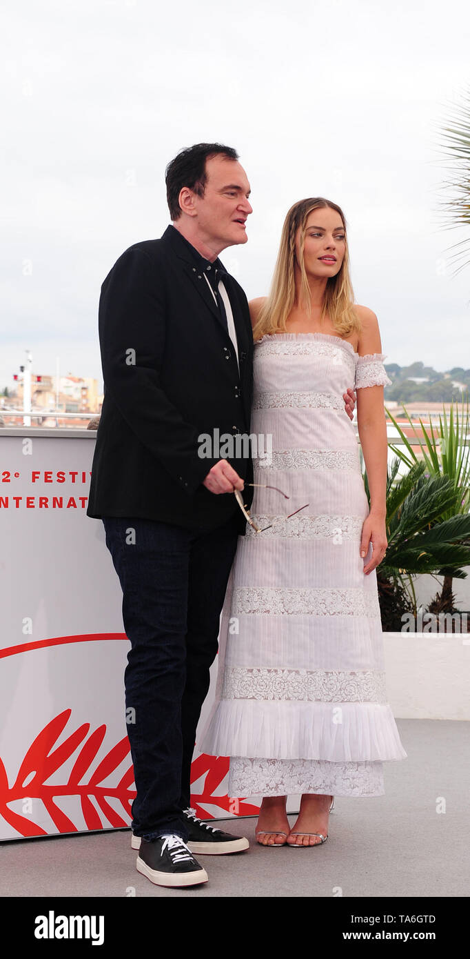 Festival del Cinema di Cannes 22st possono ad un Photoocall per il Film UNA VOLTA A HOLYWOOD Brad Pitt, Leonardo dicaprio , Quentin Tarantino, Margot Robbie.. Foto Stock