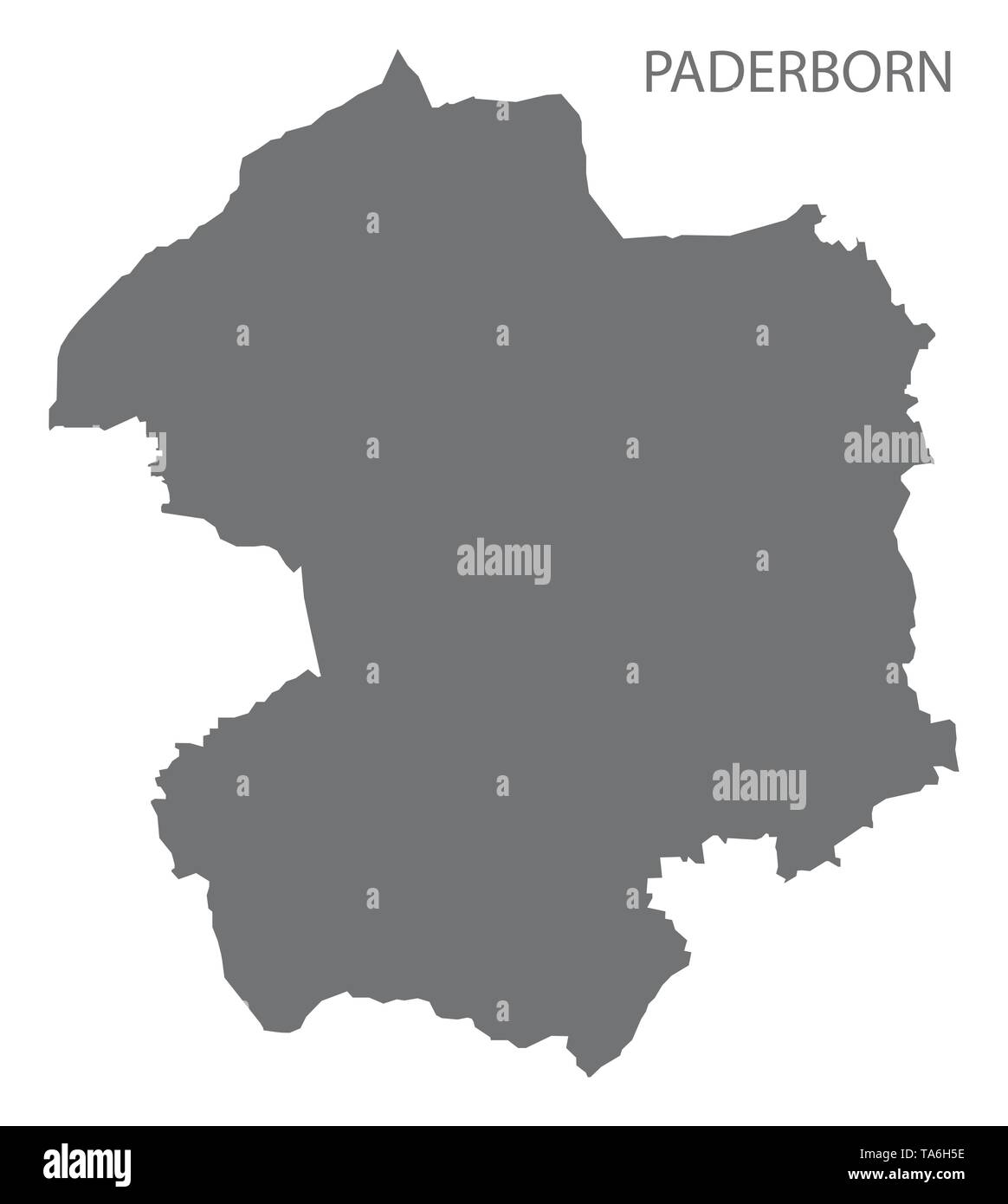 Paderborn gray county map del Land Renania settentrionale-Vestfalia DE Illustrazione Vettoriale