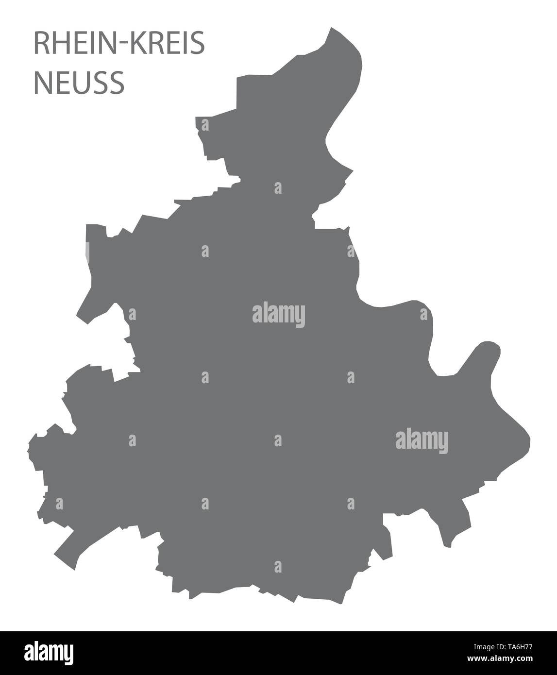 Rhein-Kreis Neuss gray county map del Land Renania settentrionale-Vestfalia DE Illustrazione Vettoriale