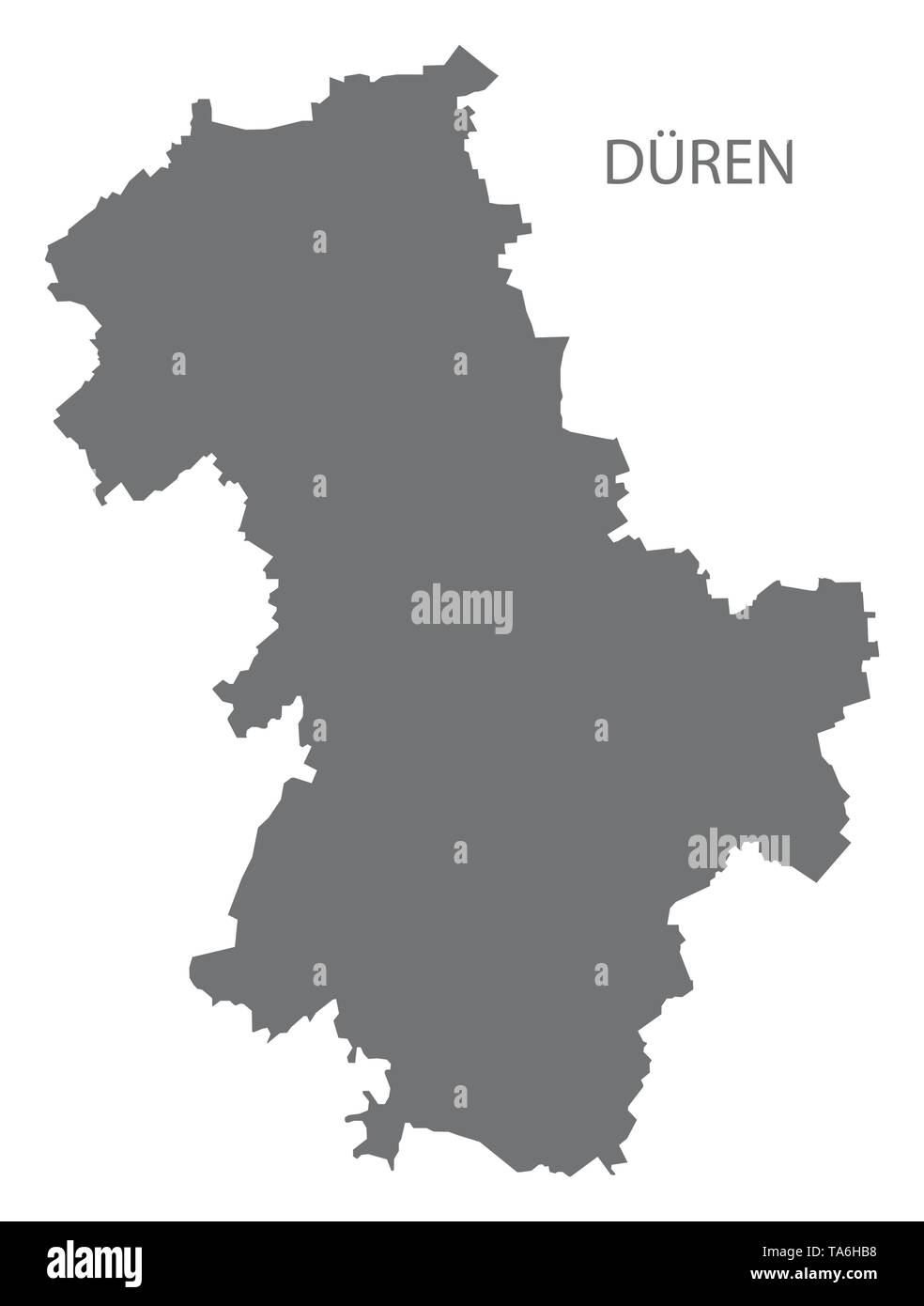 Dueren gray county map del Land Renania settentrionale-Vestfalia DE Illustrazione Vettoriale