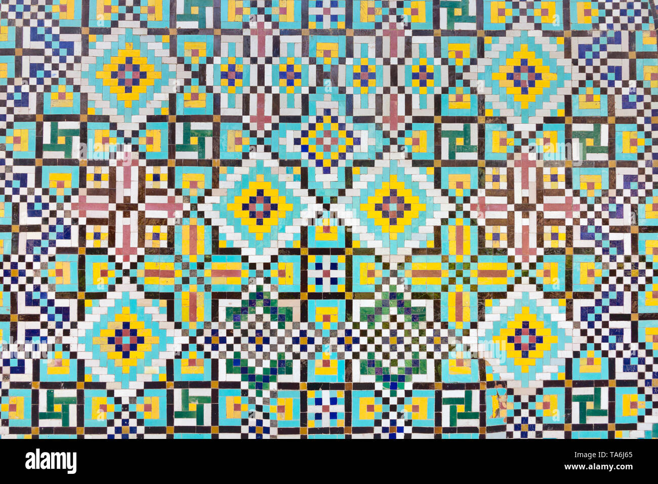 Tilework presso il palazzo Golestan, Teheran, Iran Foto Stock