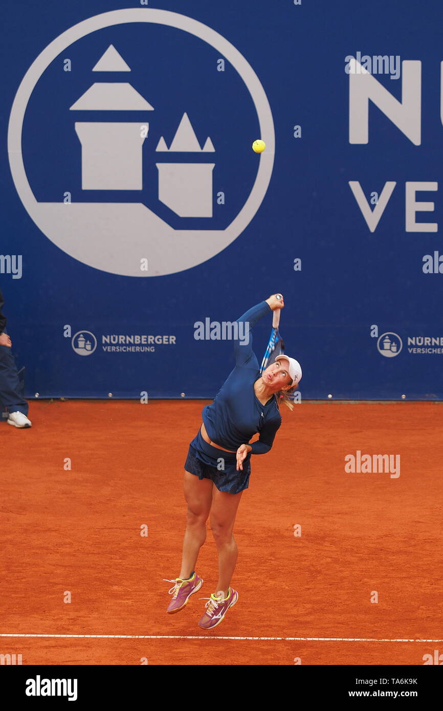 Norimberga, Germania - 22 Maggio 2019: Kazach giocatore di tennis Yulia Putintseva a Euro 250.000 WTA Torneo Versicherungscup 2. round il match contro il G Foto Stock