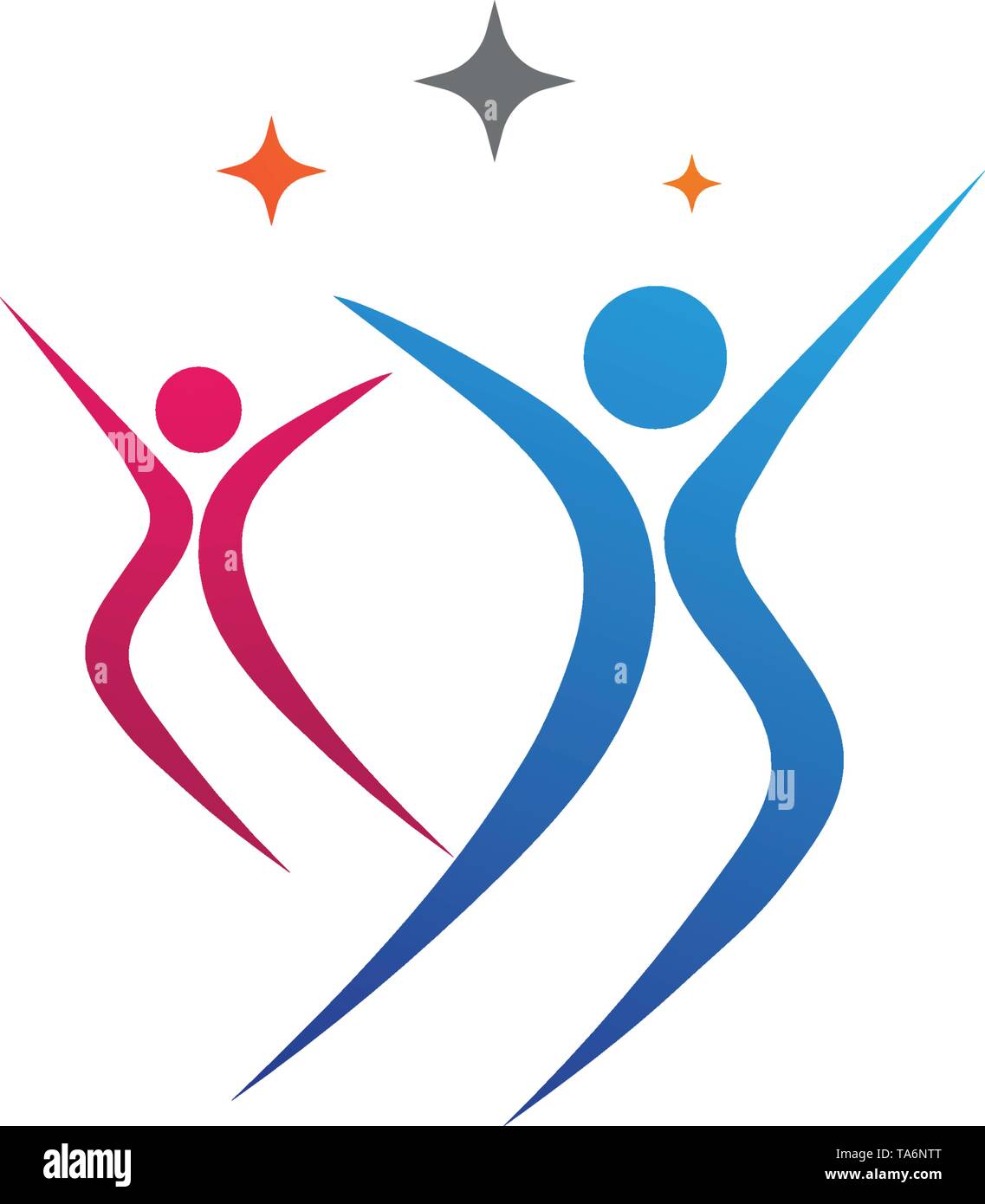 La salute di persone di carattere umano segno logo illustrazione disegno vettoriale Illustrazione Vettoriale