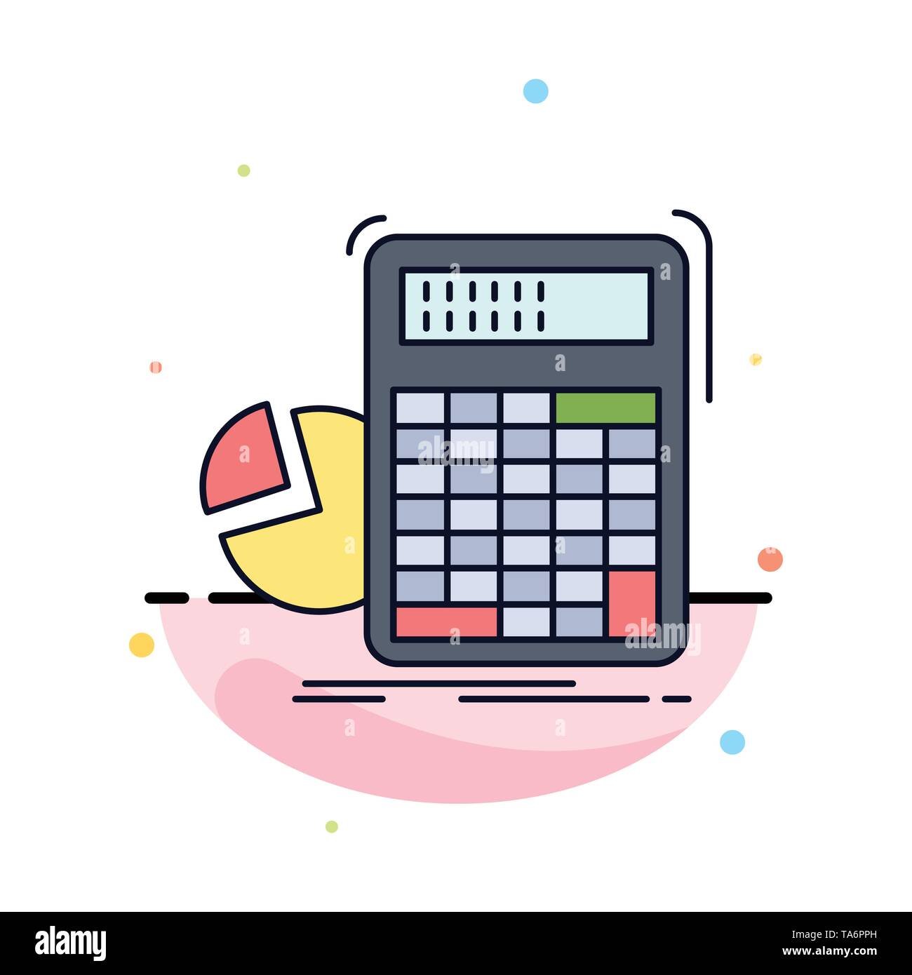 Calcolatrice, calcolo, matematica, progresso, grafico a colori piatto  vettore icona Immagine e Vettoriale - Alamy
