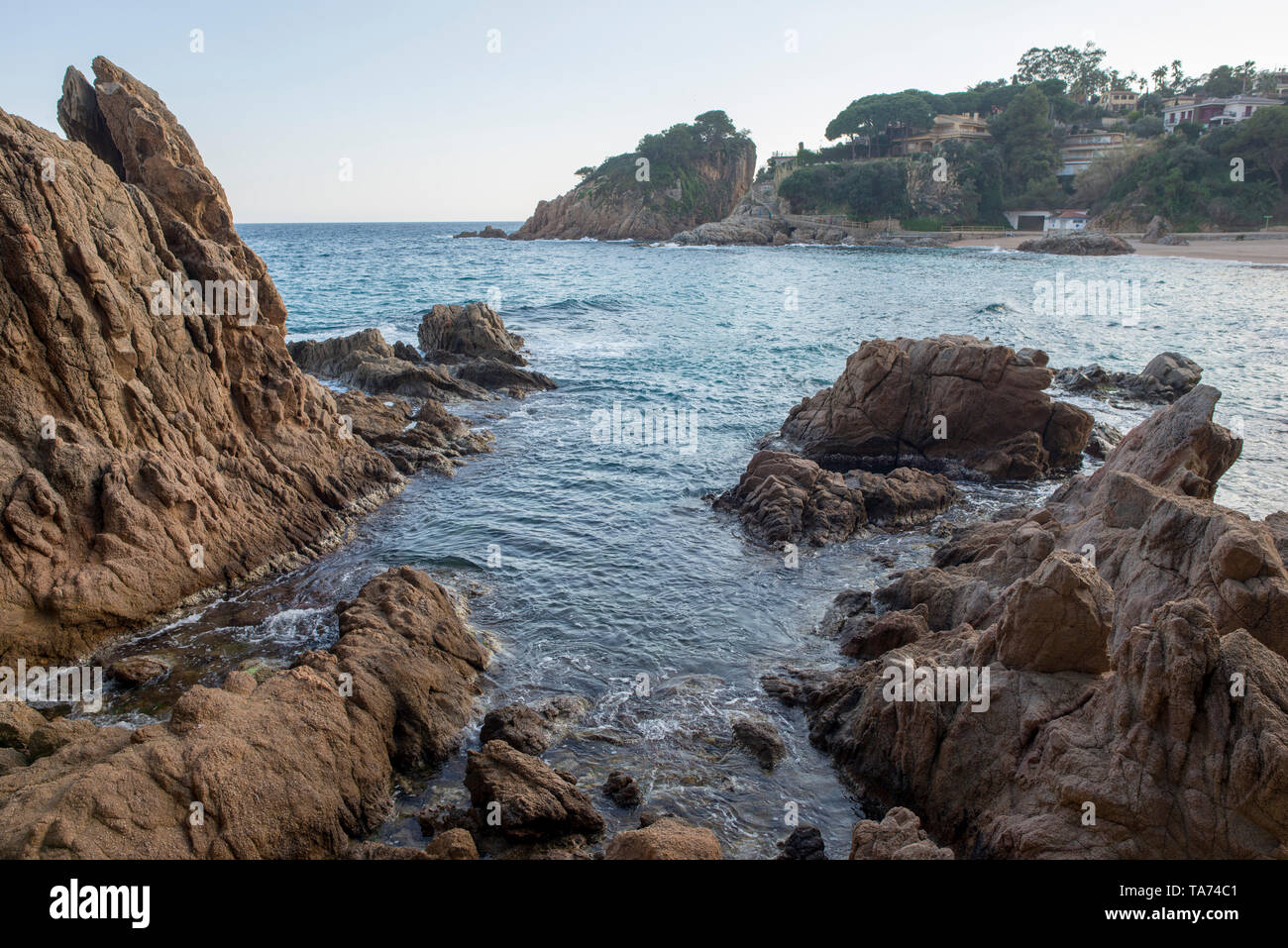 Cala de Sant Francesc a Blanes, Costa Brava, Spagna Foto Stock