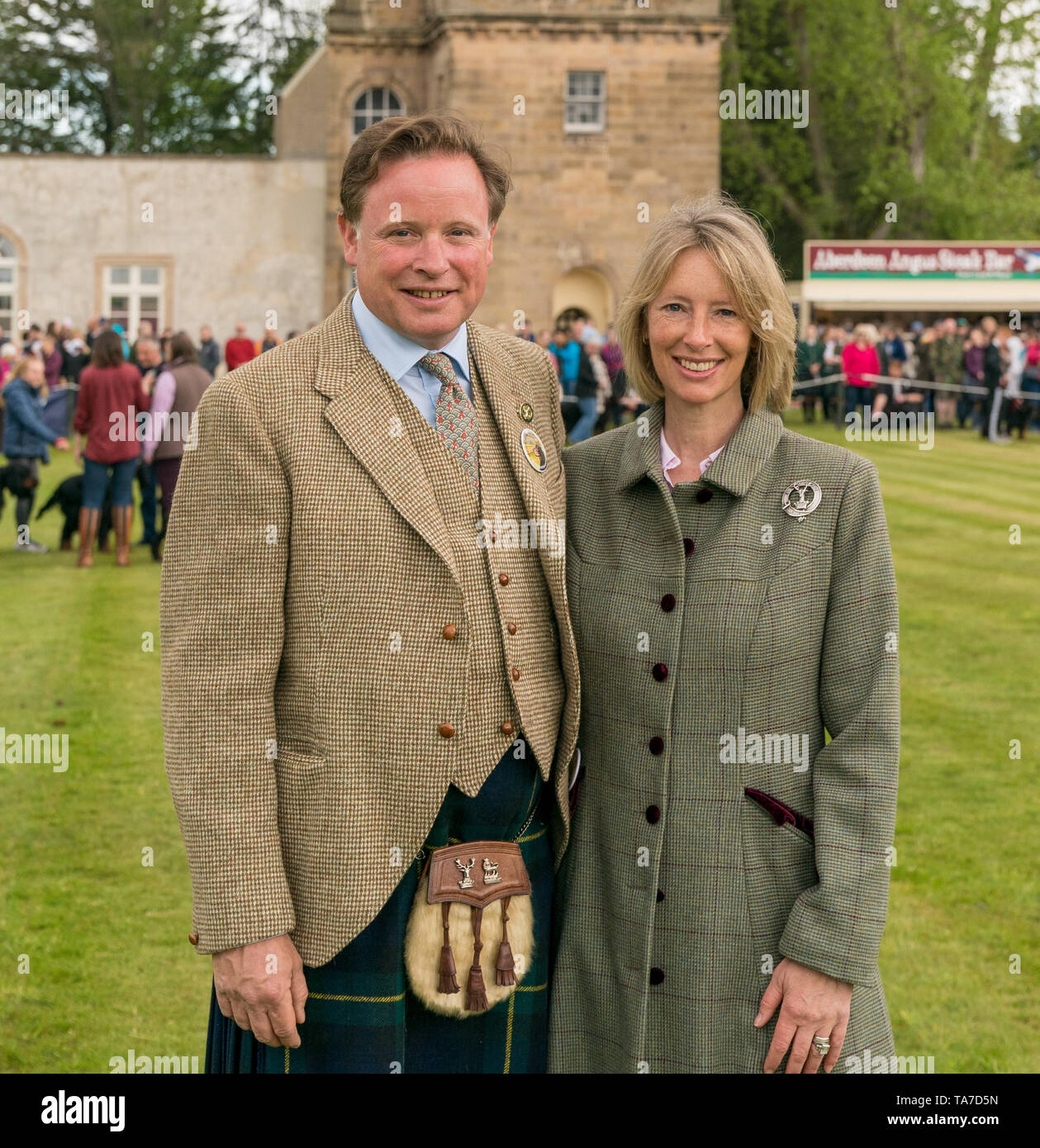 19 maggio 2019, Gordon Castello, Fochabers, murene, Scotland, Regno Unito. Questa è una scena da i giochi delle Highland e Country Fair. Si tratta di Angus e Zara Gordon Le Foto Stock