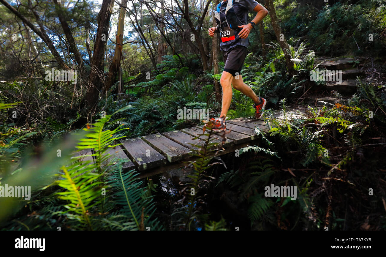 Ultra-trail corridori della maratona Foto Stock