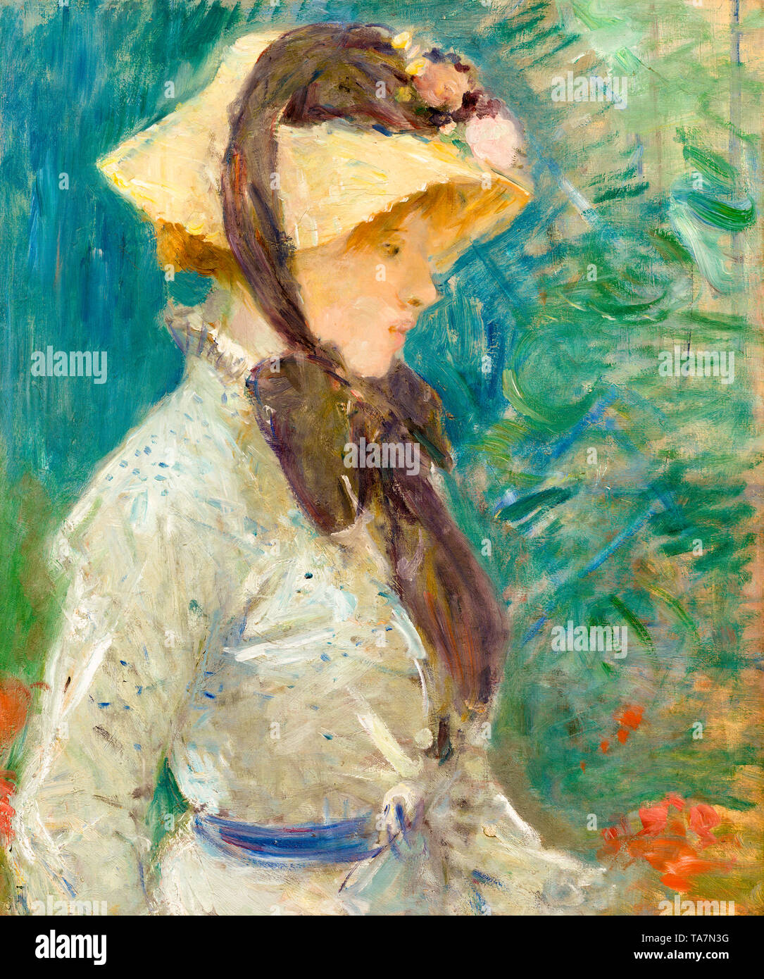 Berthe morisot giovane donna con un cappello di paglia immagini e  fotografie stock ad alta risoluzione - Alamy