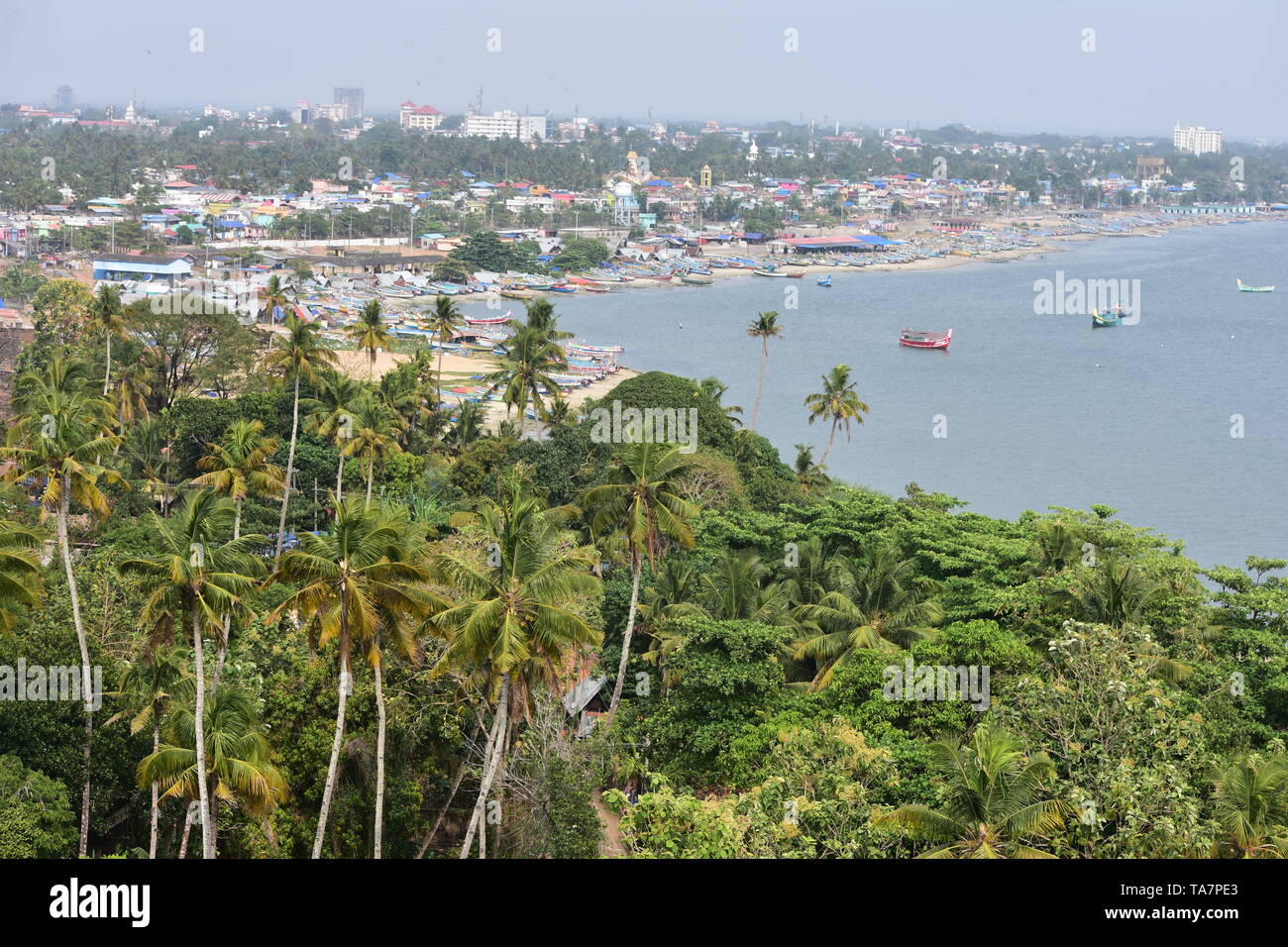 Quilon, Kerala, India: Marzo 2, 2019 - Una vista dal faro Tangasseri Foto Stock