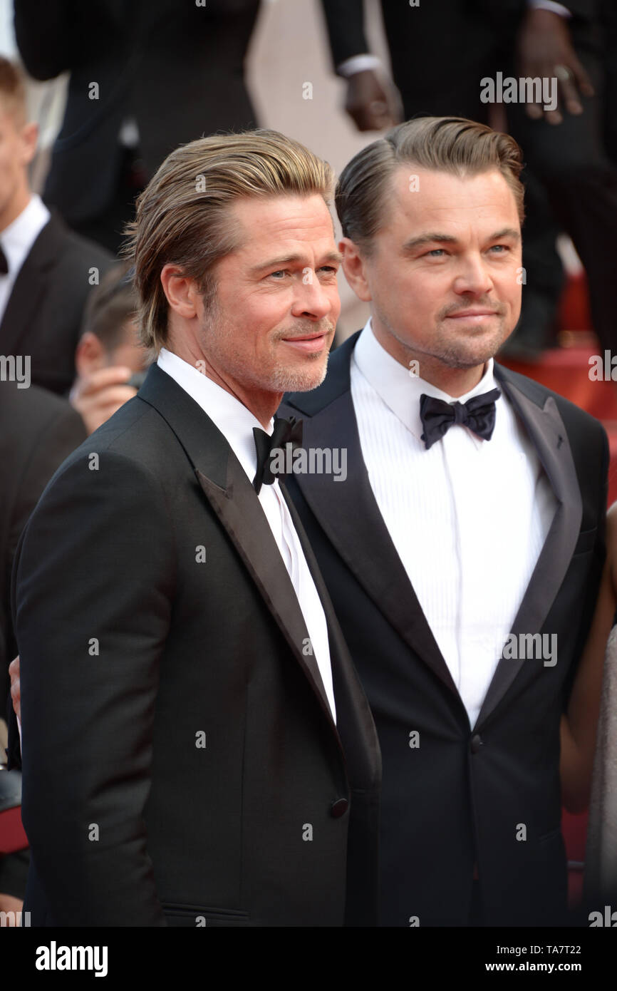 21 maggio 2019 - Cannes, Francia - CANNES, Francia - 21 Maggio: (L-R) Brad Pitt, Leonardo DiCaprio, Quentin Tarantino e Margot Robbie frequentare lo screening di ''Una Volta in Hollywood'' durante la 72annuale di festival di pellicola di Cannes il 21 maggio 2019 a Cannes, Francia. (Credito Immagine: © Federico InjimbertZUMA filo) Foto Stock