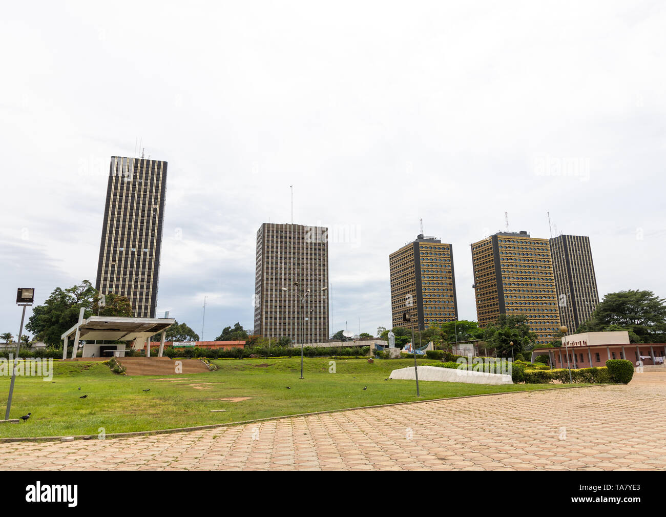 Grattacieli nel centro della città, Région des Lagunes, Abidjan in Costa d Avorio Foto Stock