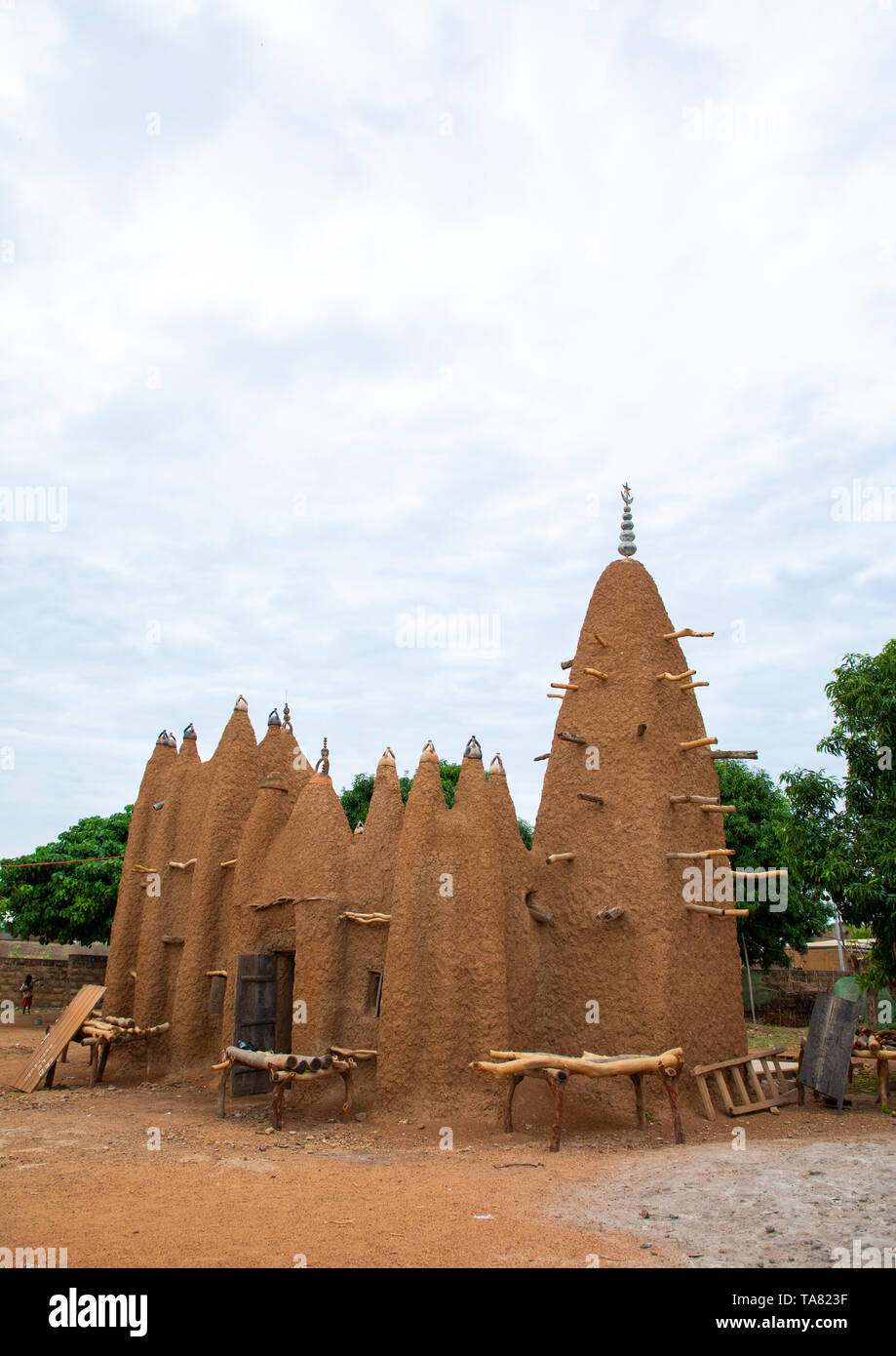 Il XVII secolo sudano-moschea di Sahelian, Savanes distretto, Kouto, Costa d'Avorio Foto Stock