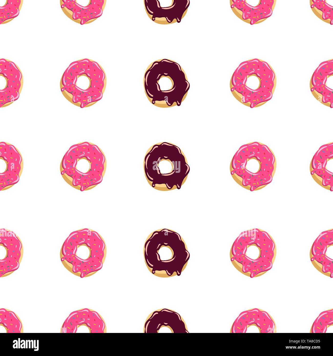 Ciambella di colore seamless pattern. Vetrata sfondo ciambelle illustrazione vettoriale. Illustrazione Vettoriale