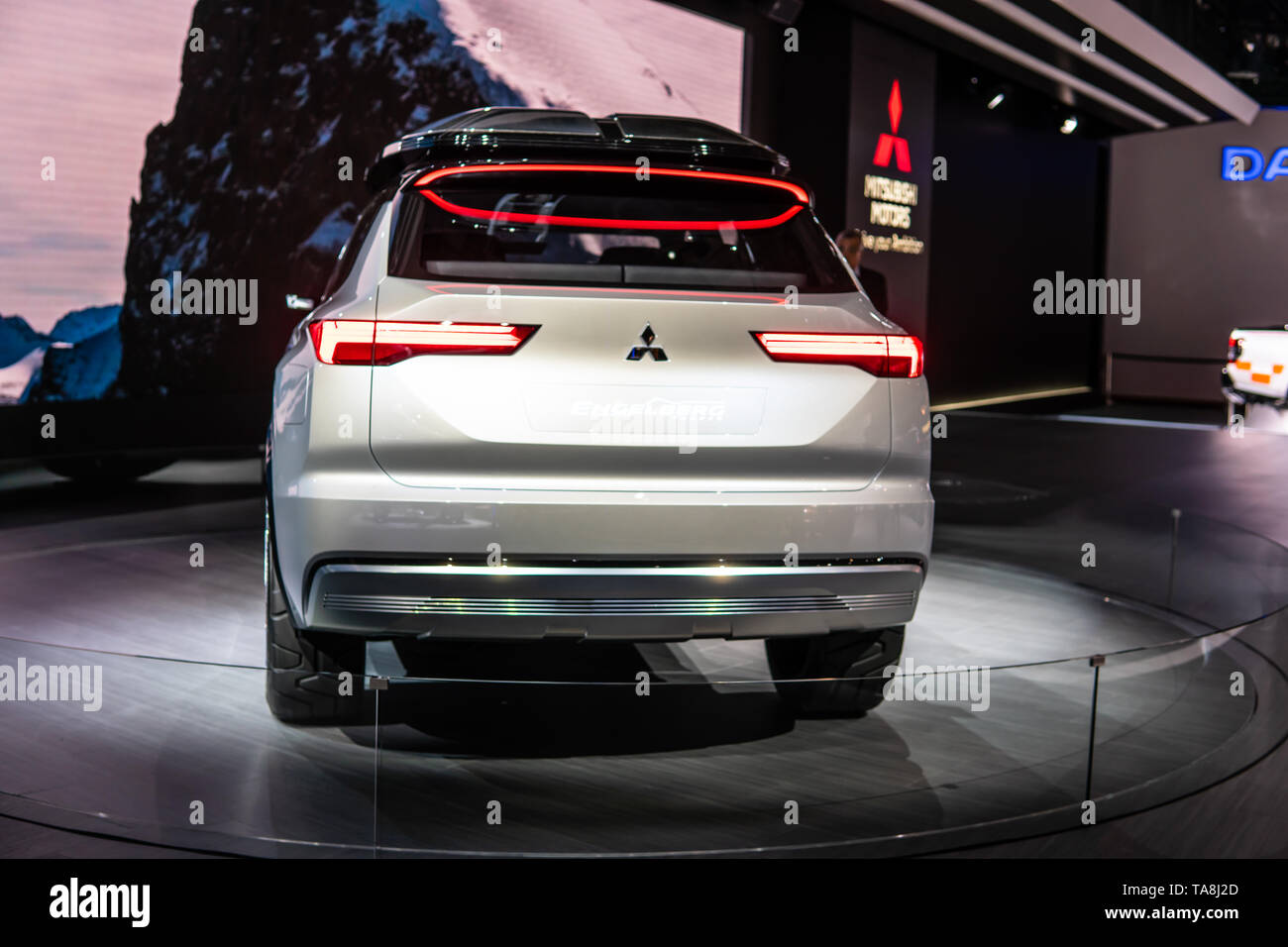 Ginevra, Svizzera, Marzo 07, 2019: mostra auto Mitsubishi Engelberg Tourer EV Plug-in-concept ibrido prototipo di automobile a Ginevra International Motor Show, Foto Stock