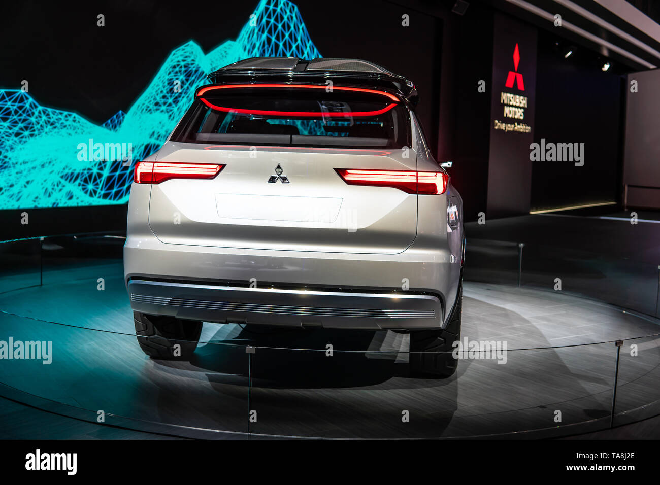 Ginevra, Svizzera, Marzo 07, 2019: mostra auto Mitsubishi Engelberg Tourer EV Plug-in-concept ibrido prototipo di automobile a Ginevra International Motor Show, Foto Stock