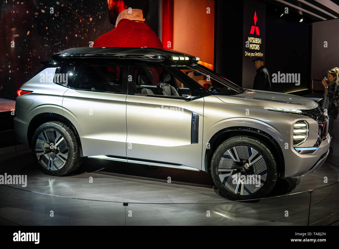 Ginevra, Svizzera, Marzo 07, 2019: mostra auto Mitsubishi Engelberg Tourer EV Plug-in-concept ibrido prototipo di automobile a Ginevra International Motor Show, Foto Stock