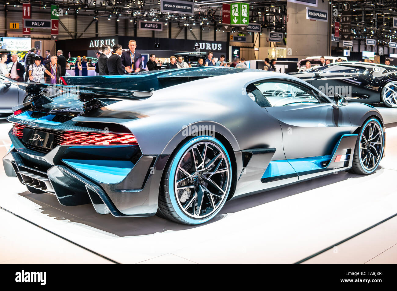 Ginevra, Svizzera, Marzo 07, 2019: Bugatti Divo a Ginevra International Motor Show, vetture da sogno, mid-motore via focalizzata auto sportiva da Bugatti Foto Stock