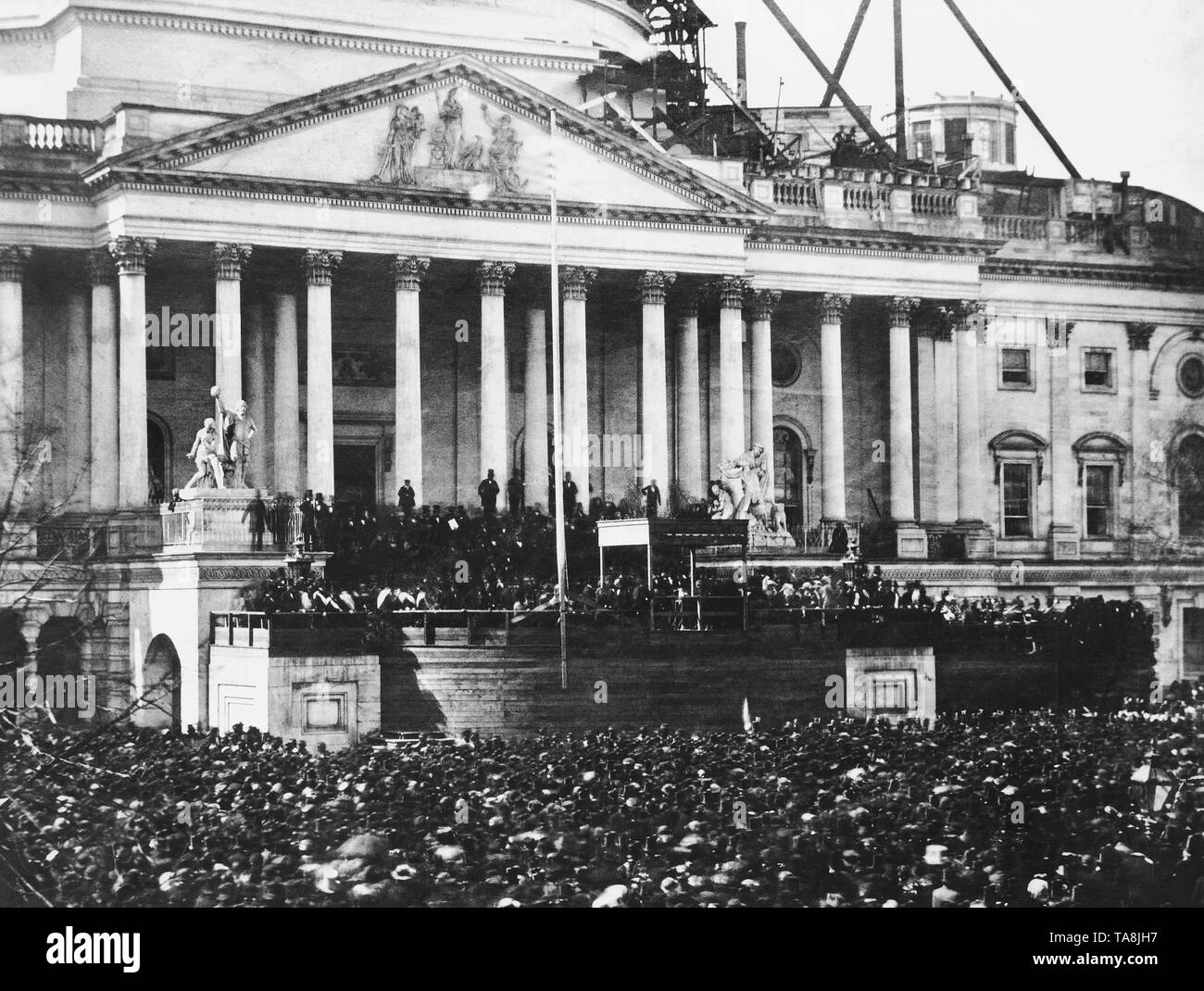 Inaugurazione della U.S. Il presidente Abraham Lincoln, U.S. Capitol Building, Washington DC, Stati Uniti d'America, 4 marzo 1861 Foto Stock