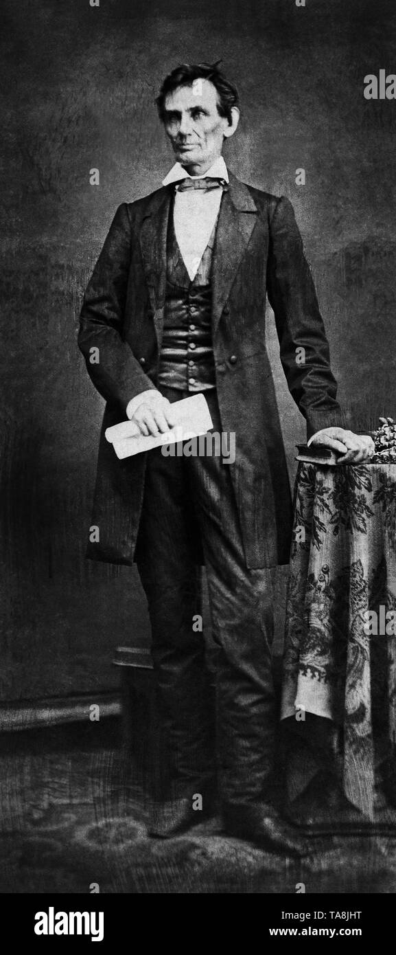 Ritratto completi di Abraham Lincoln, 1860 Foto Stock