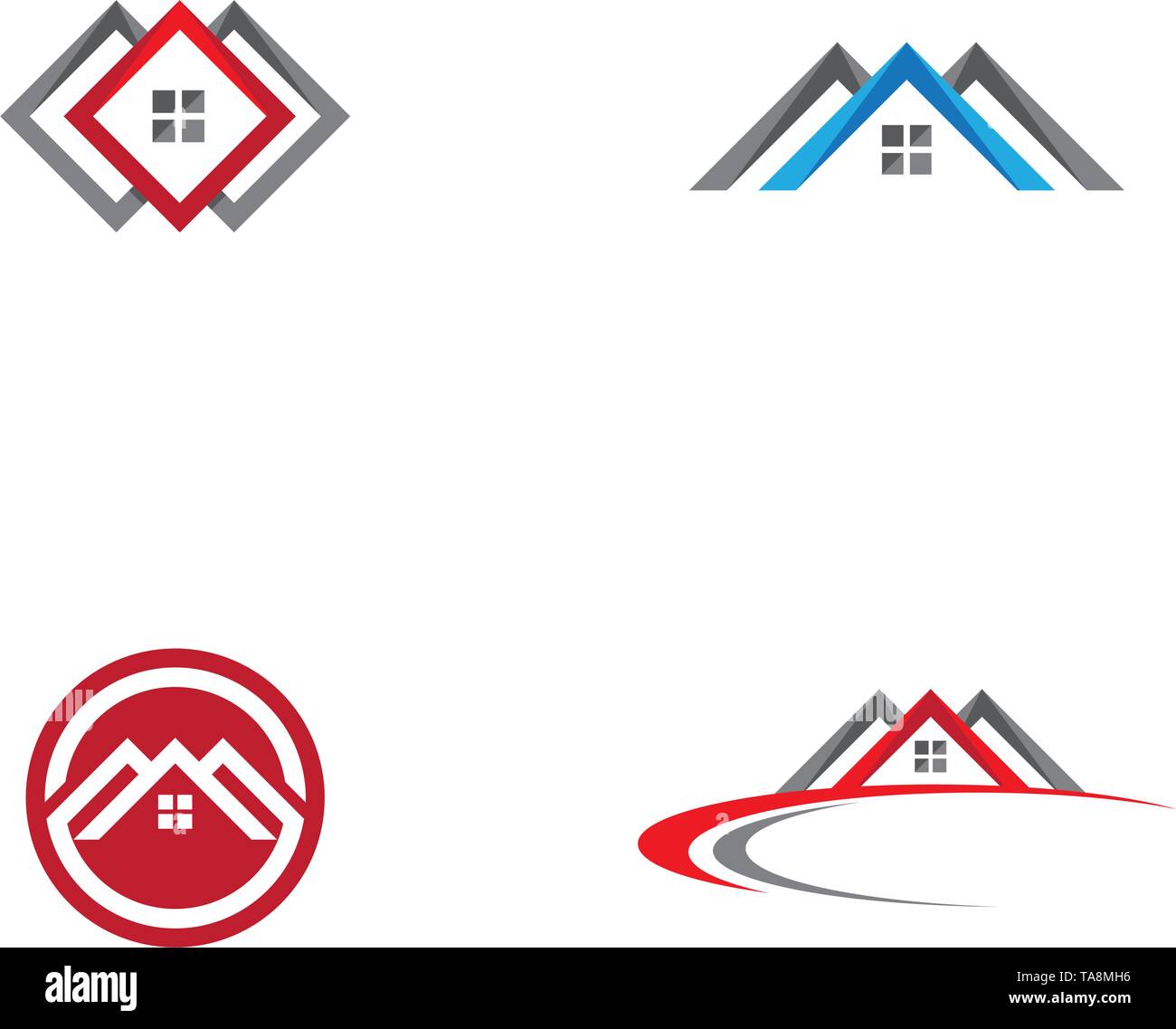 Immobiliare , proprietà e costruzione Logo design Illustrazione Vettoriale