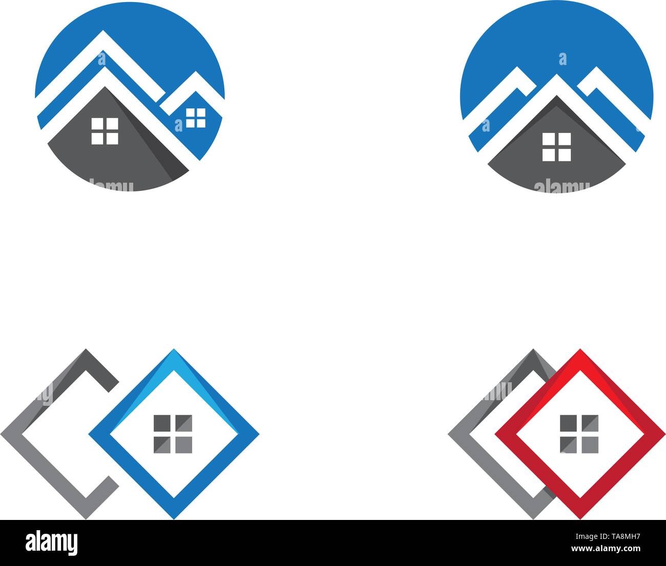Immobiliare , proprietà e costruzione Logo design Illustrazione Vettoriale