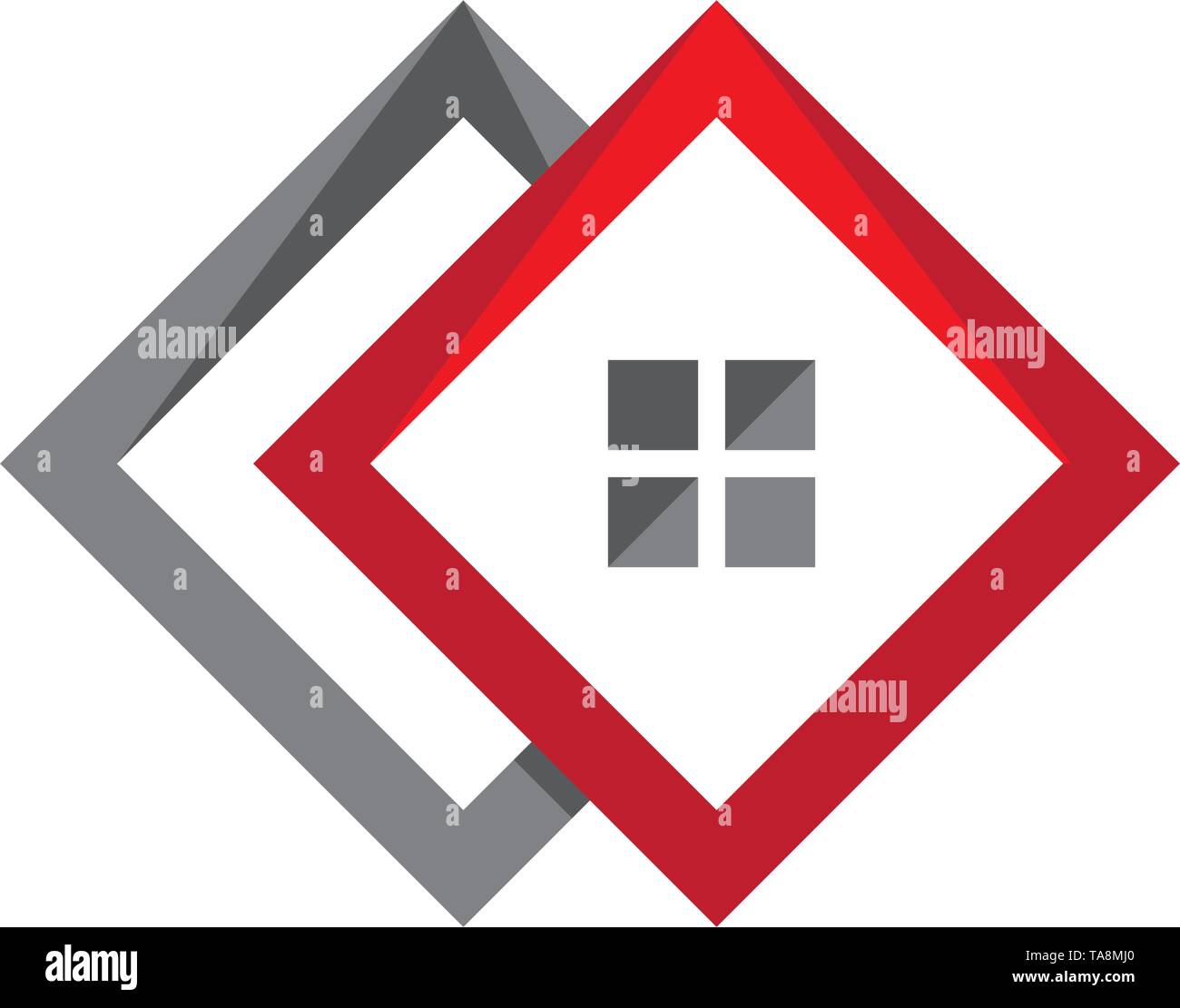 Immobiliare , proprietà e costruzione Logo design Illustrazione Vettoriale