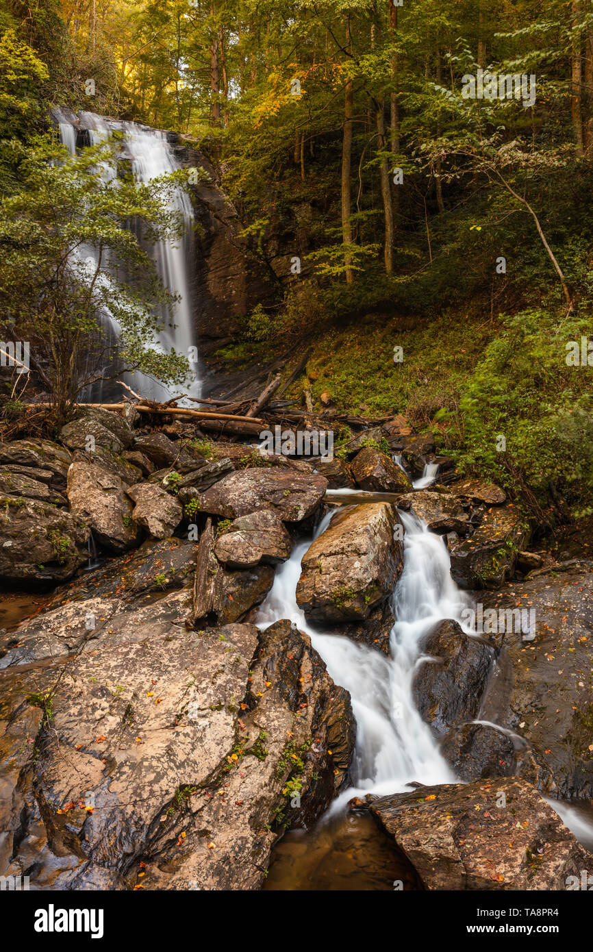Anna Ruby Falls, Chattahoochee National Forest, Helen, Georgia Foto Stock