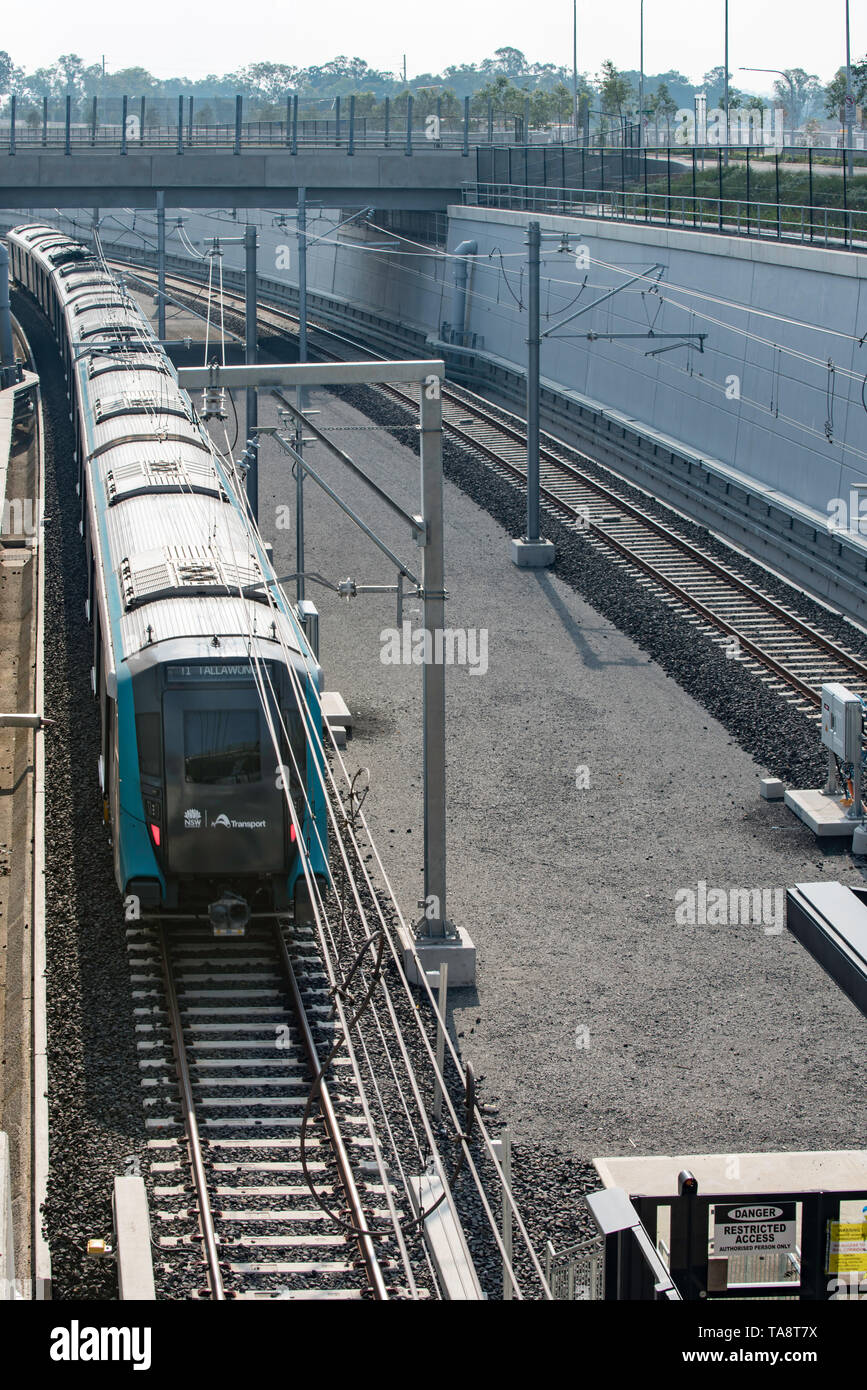 Maggio 2019, Sydney, Australia: come parte della nuova Metropolitana di Sydney Nord-ovest linea ferroviaria, Bella Vista stazione ferroviaria verrà aperto questo weekend il 26 maggio. Foto Stock