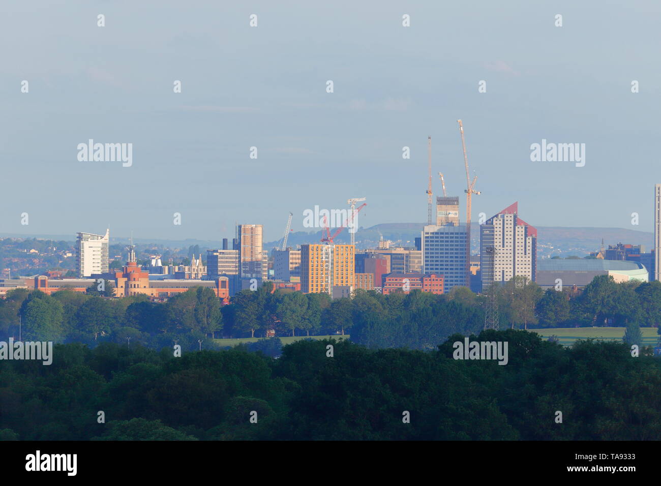 Leeds City skyline visto da Temple Newsam Foto Stock