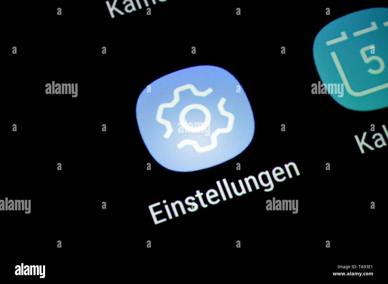 Smartphone, display, ext., impostazioni display, App, Einstellungen Foto Stock