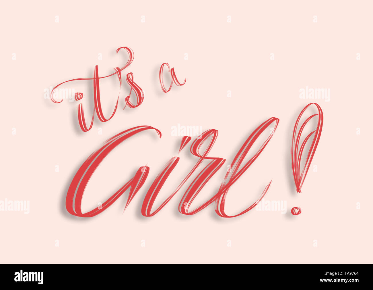 Si tratta di una ragazza! Elegante scritte a mano composizione del modello di progettazione Foto Stock