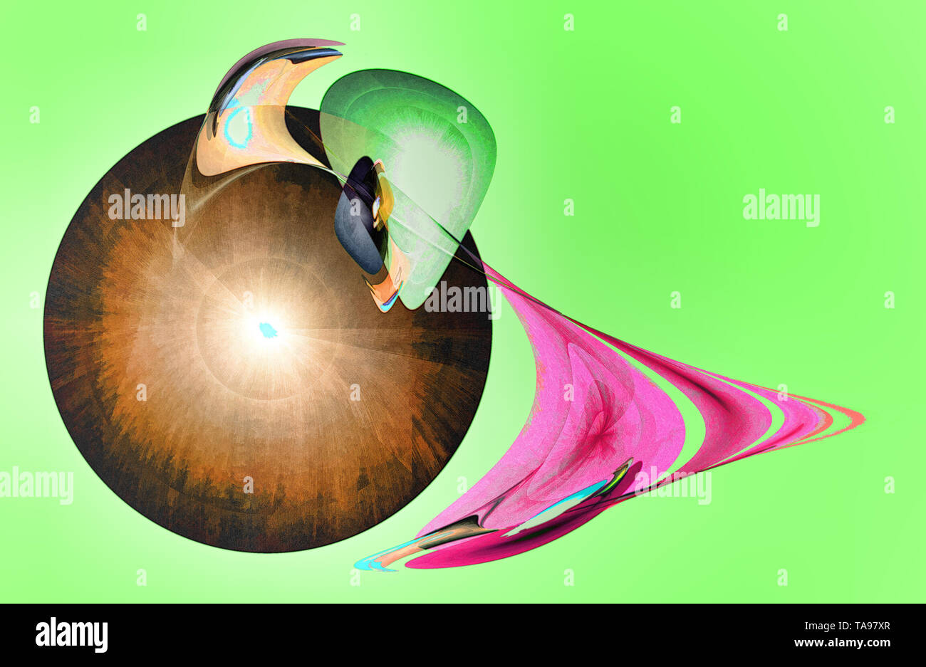 Frattale con pattern di fantasia di colori luminosi in stile art nouveau. Foto Stock
