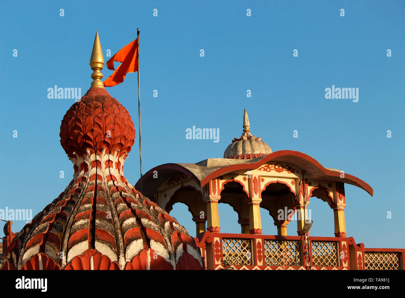 Signore Shiva tempio dome, Parvati, Pune, Maharashtra. Foto Stock