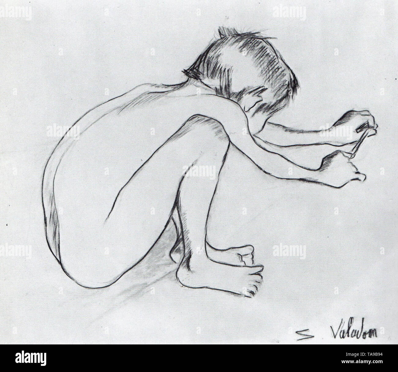 Suzanne Valadon - Maurice Utrillo giocando con sling shot 1895 Foto Stock