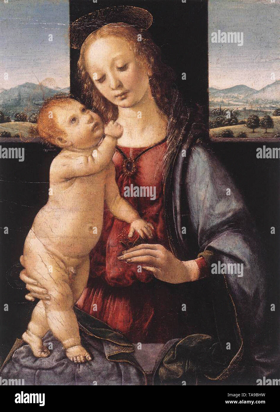 Leonardo Da Vinci - Madonna con Bambino e melograno 1472 Foto Stock
