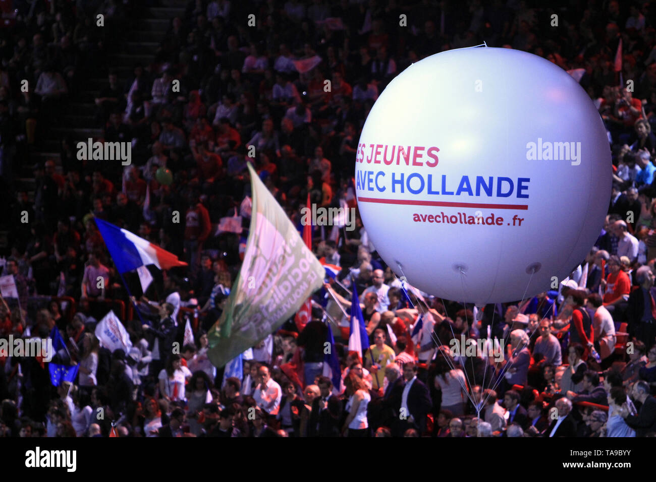 Incontro de François Hollande. Bercy. 2012. Foto Stock