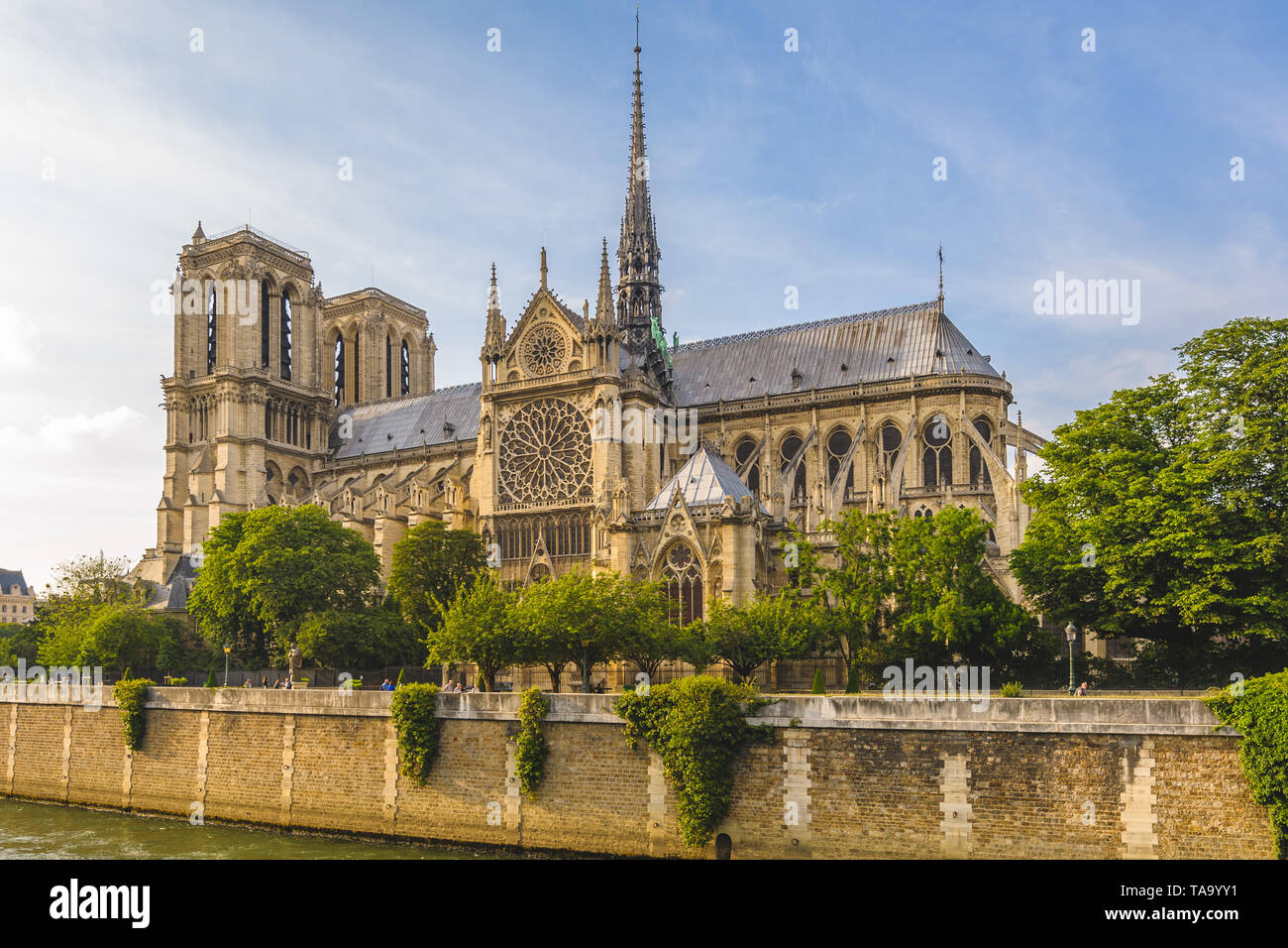 Notre Dame de Paris Cathedral e la Senna Foto Stock